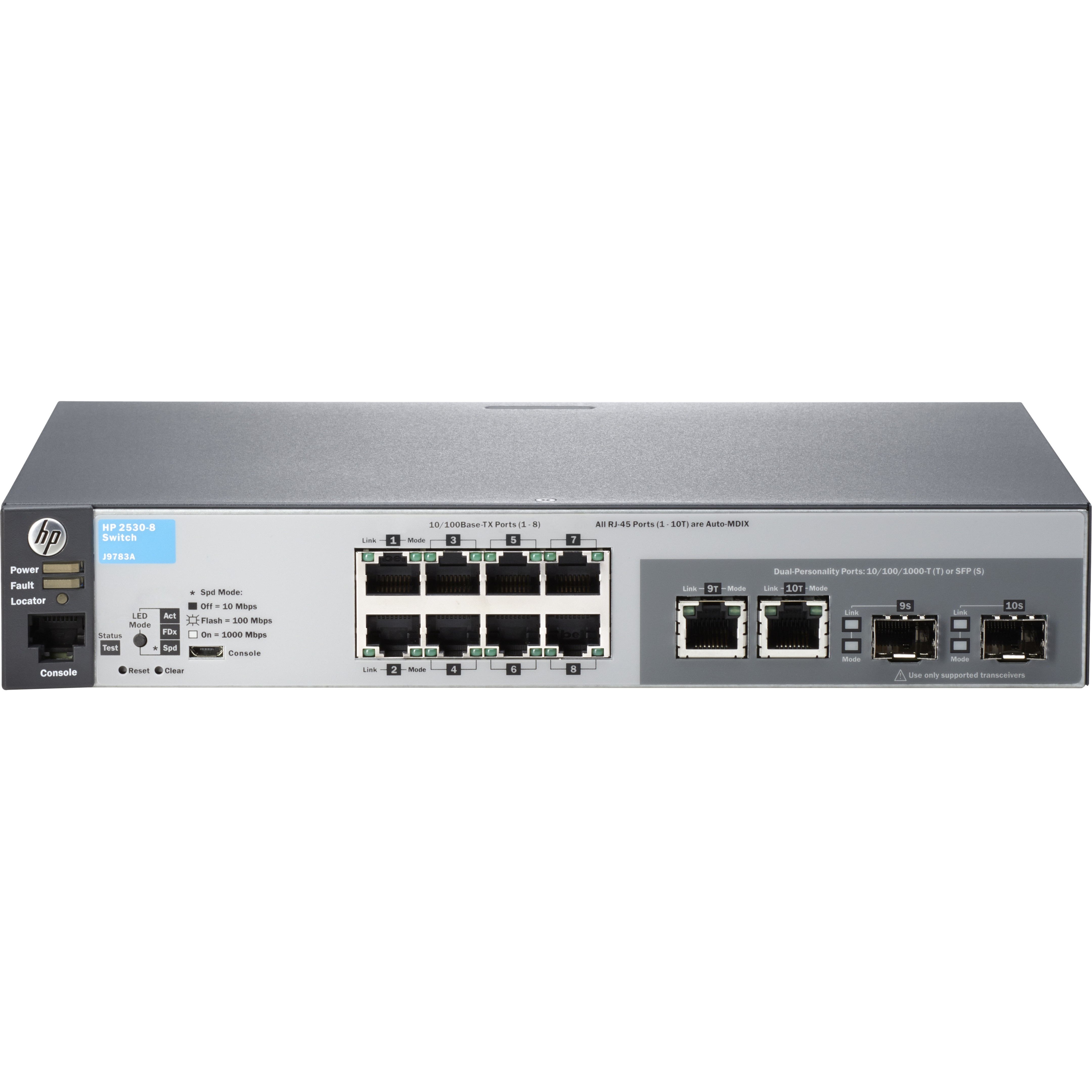 HPE 2530-8 Ethernet Switch - 8 Ports - Manageable - Refurbished - 2 Layer Supported - Twisted Pair - Rack-mountable, Wall Mountable, Desktop