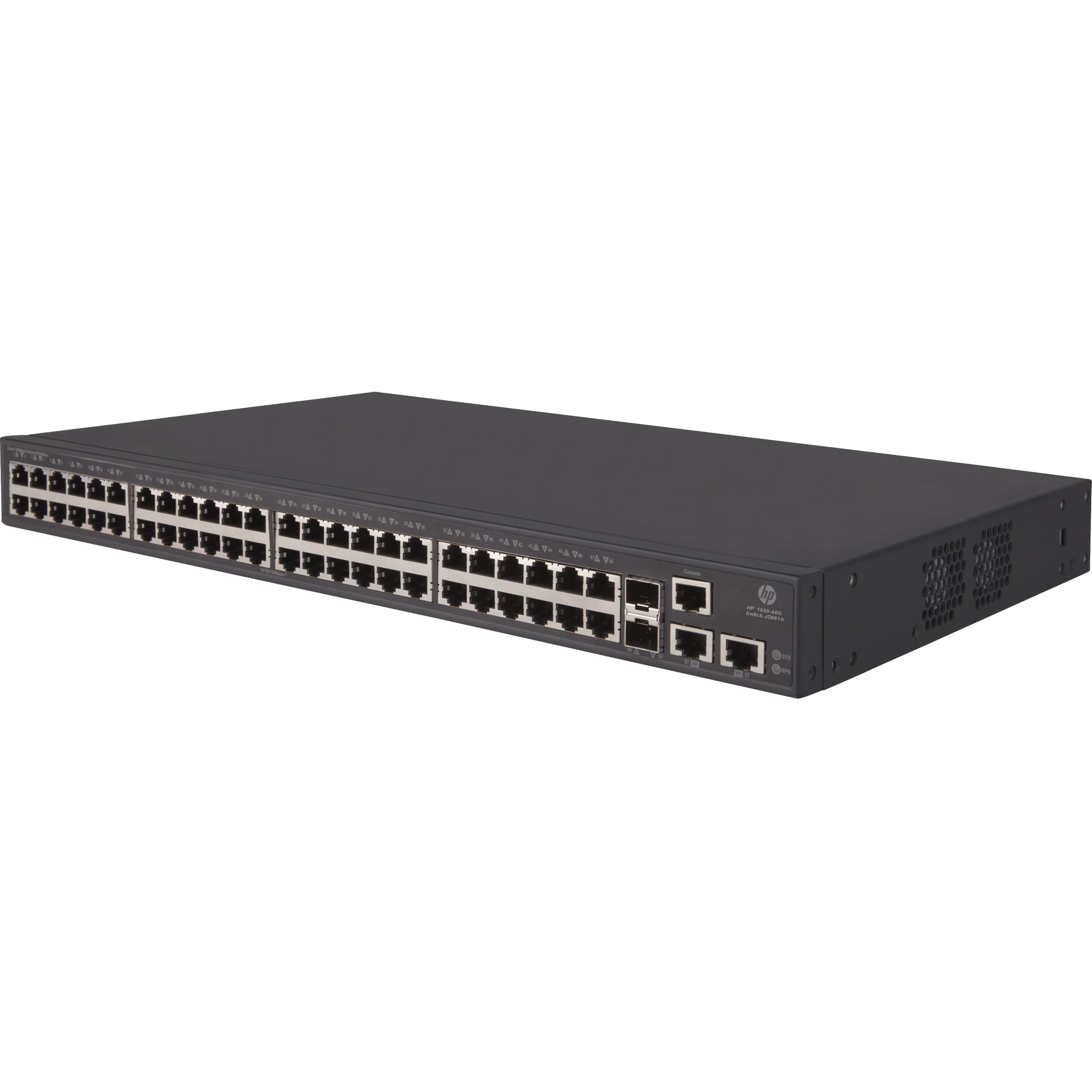 HPE 1950-48G-2SFP+-2XGT Switch - 50 Ports - Manageable - Gigabit Ethernet, 10 Gigabit Ethernet - 10/100Base-TX, 10/100/1000Base-T, 10GBase-T, 10GBase-X - Refurbished - 3 Layer Supported - Twisted Pair, Optical Fiber - 1U - Rack-mountable