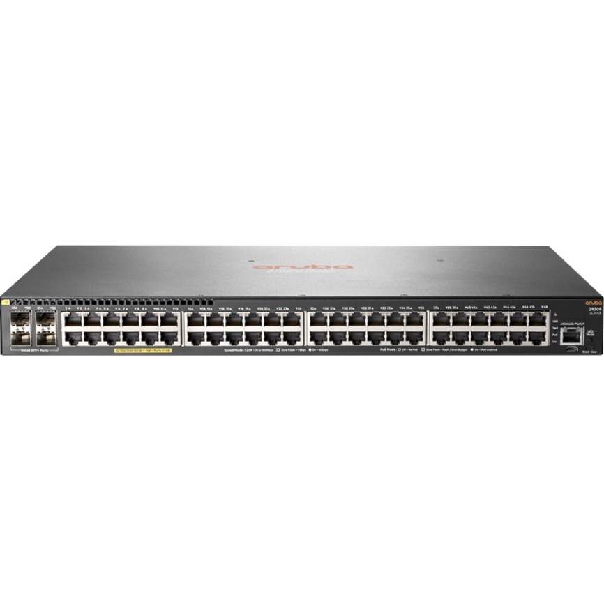 HPE Aruba 2930F 48G PoE+ 4SFP+ T Swch - 48 Ports - Manageable - 3 Layer Supported - Modular - Twisted Pair, Optical Fiber - 1U - Rack-mountable