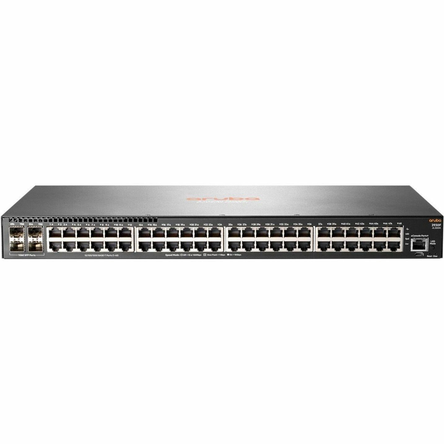 HPE 2930F 48G 4SFP Switch - 48 Ports - Manageable - Gigabit Ethernet - 10/100/1000Base-T, 1000Base-X - Refurbished - 3 Layer Supported - Modular - 46.60 W Power Consumption - Optical Fiber, Twisted Pair - 1U - Rack-mountable