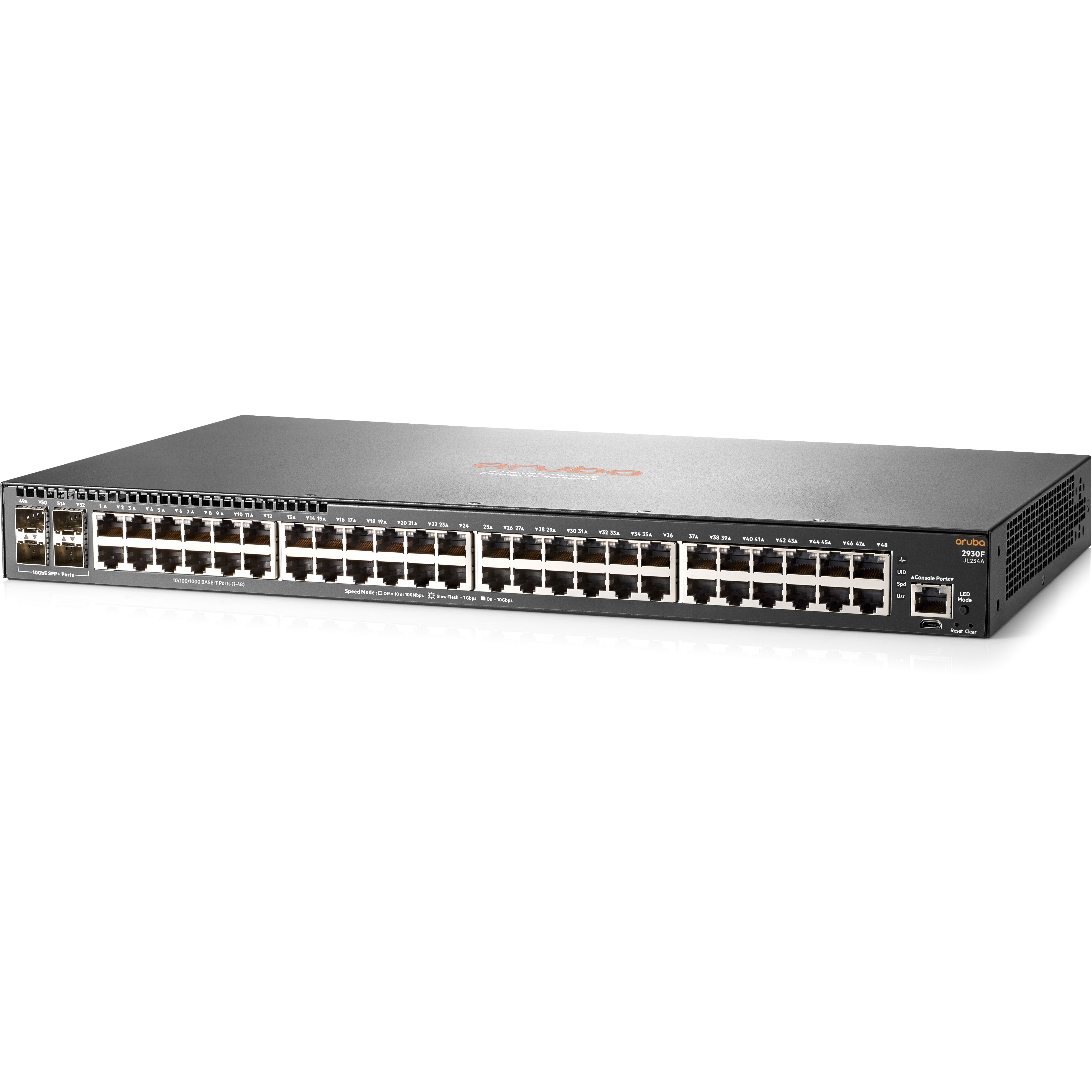 HPE Aruba 2930F 48G 4SFP+ Switch - 48 Ports - Manageable - 10 Gigabit Ethernet, Gigabit Ethernet - 10/100/1000Base-TX, 10GBase-X - Refurbished - 3 Layer Supported - Modular - Twisted Pair, Optical Fiber - 1U - Rack-mountable, Desktop