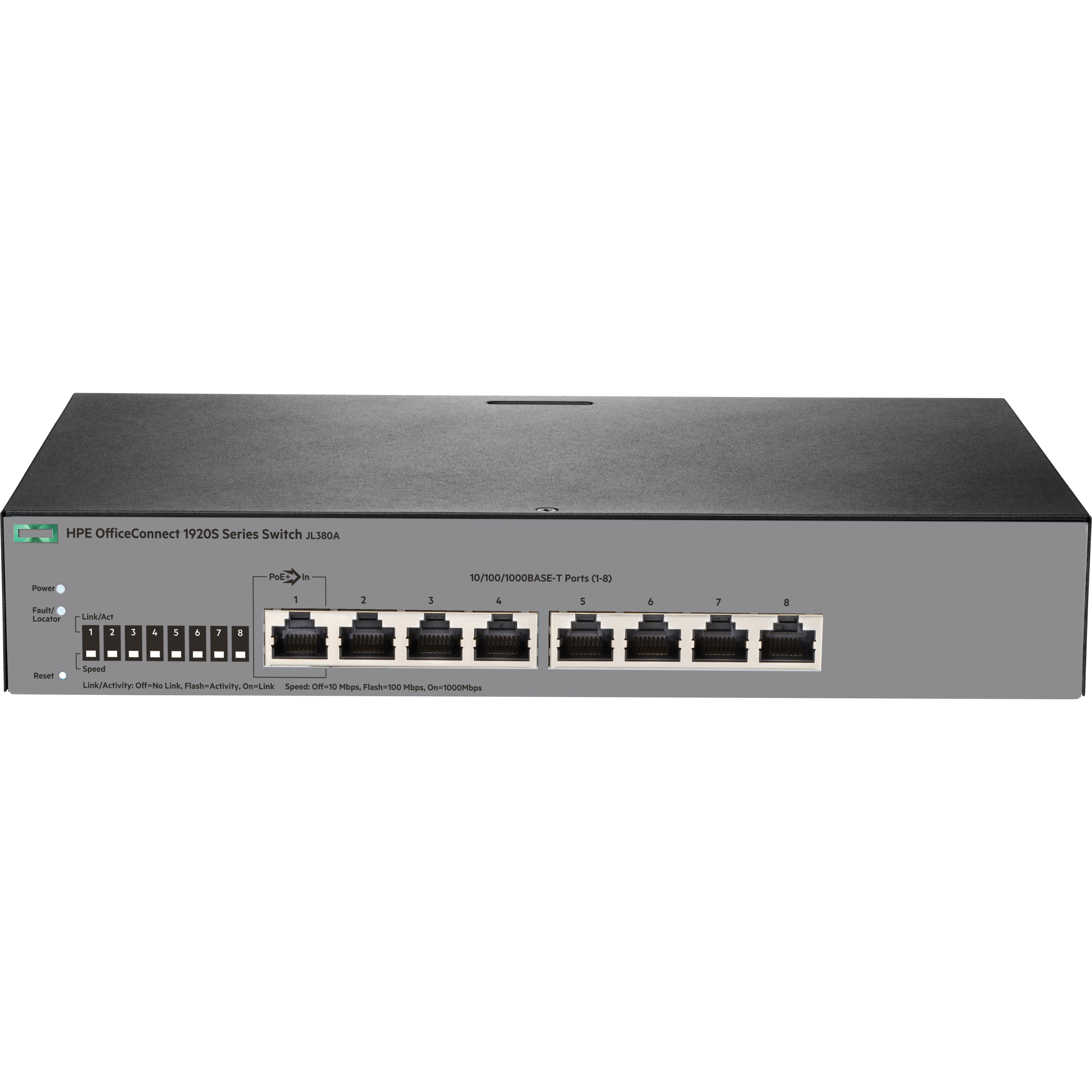 HPE OfficeConnect 1920S 8G Switch - 8 Ports - Manageable - Gigabit Ethernet - 10/100/1000Base-TX - Refurbished - 3 Layer Supp