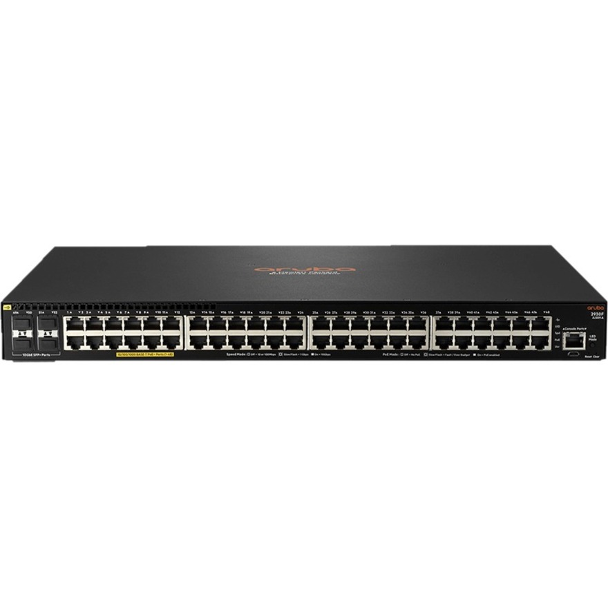 Aruba 2930F 48G PoE+ 4SFP+ 740W TAA-Compliant Switch - 48 Ports - Manageable - 3 Layer Supported - Modular - 980 W Power Consumption - 740 W PoE Budget - Twisted Pair, Optical Fiber - PoE Ports - 1U - Rack-mountable - TAA Compliant