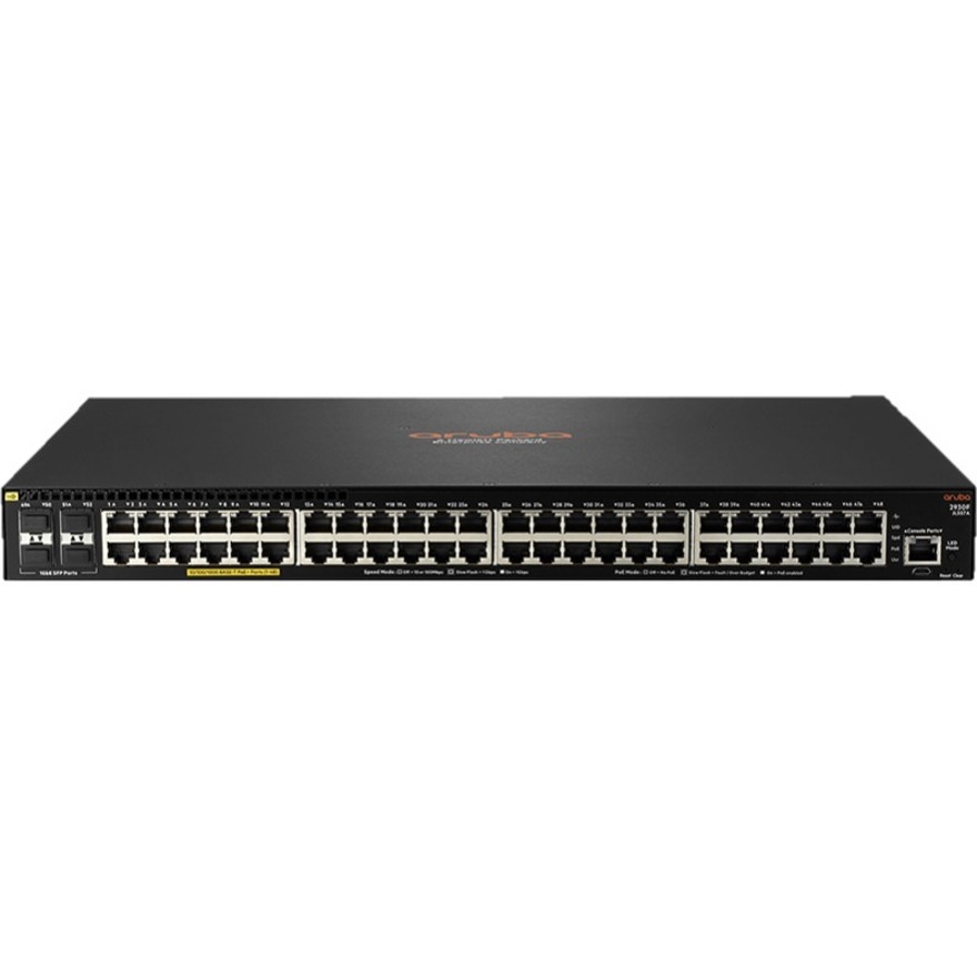 Aruba 2930F 48G PoE+ 4SFP 740W Switch - 48 Ports - Manageable - 3 Layer Supported - Modular - 4 SFP Slots - 740 W PoE Budget - Optical Fiber, Twisted Pair - PoE Ports - 1U - Rack-mountable