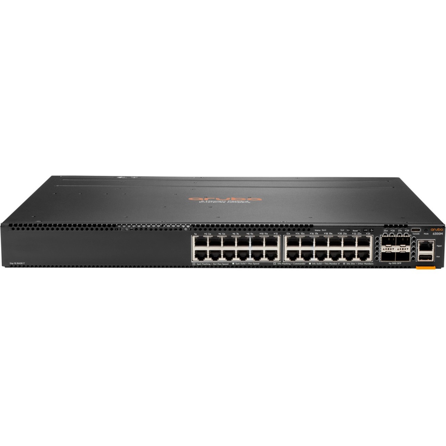 Aruba 24-port 1GbE and 4-port SFP56 Switch - 24 Ports - Manageable - Gigabit Ethernet, 50 Gigabit Ethernet - 10/100/1000Base-T, 50GBase-X - Refurbished - 3 Layer Supported - Modular - 4 SFP Slots - Twisted Pair, Optical Fiber - 1U - Rack-mountable