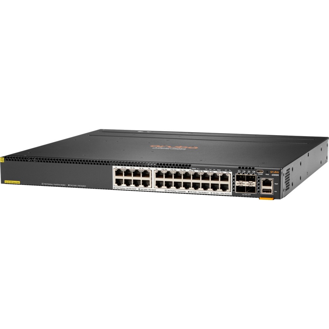 Aruba 6300M Ethernet Switch - 24 Ports - Manageable - 5 Gigabit Ethernet, 50 Gigabit Ethernet - 5GBase-T, 50GBase-X - Refurbi