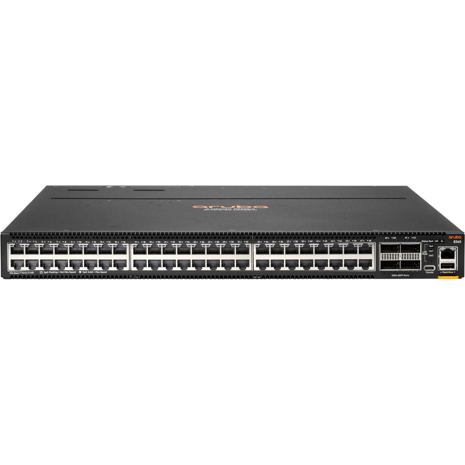 HPE 8360-48XT4C Ethernet Switch - 48 Ports - Manageable - 10 Gigabit Ethernet, 100 Gigabit Ethernet - 10GBase-T, 100GBase-X - Refurbished - 3 Layer Supported - Modular - 500 W Power Consumption - Twisted Pair, Optical Fiber - 1U - Rack-mountable, Surface Mount - TAA Compliant