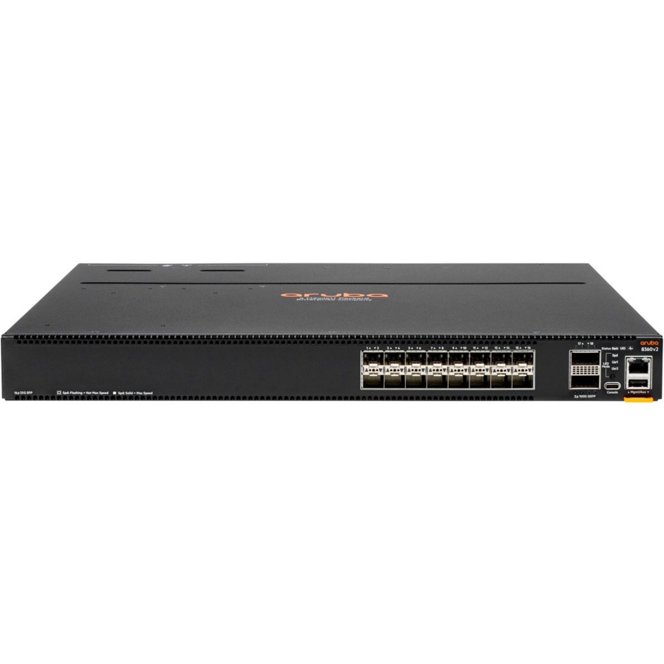 HPE CX 8360v2 8360-16Y2C Ethernet Switch - Manageable - 25 Gigabit Ethernet, 100 Gigabit Ethernet - 25GBase-X, 100GBase-X - Refurbished - 3 Layer Supported - Modular - 325 W Power Consumption - Optical Fiber - 1U - Cabinet Mount, Surface Mount, Rack-mountable - TAA Compliant