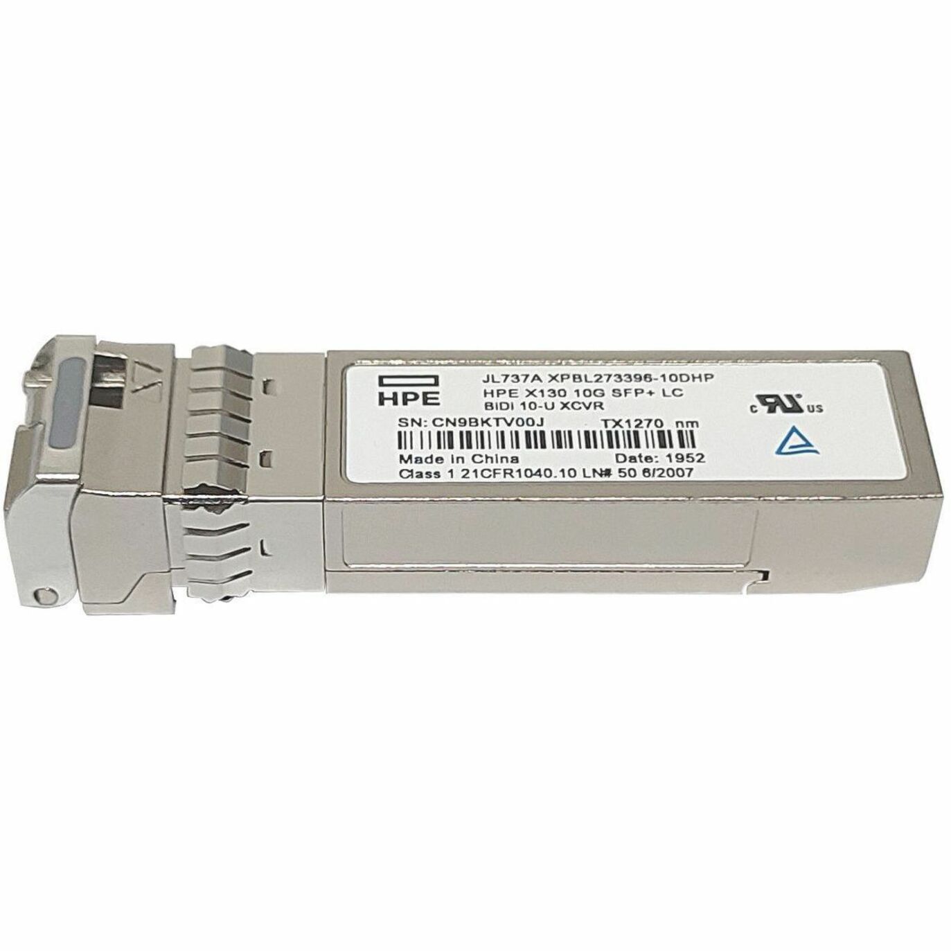 HPE X130 10G SFP+ LC BIDI 10KM-UPLINK TRANSCEIVER - For Data Networking, Optical Network - 1 x LC 10GBase-BiDI Network - Optical Fiber10 Gigabit Ethernet - 10GBase-BiDi - 10 Gbit/s - 10 km Maximum Distance