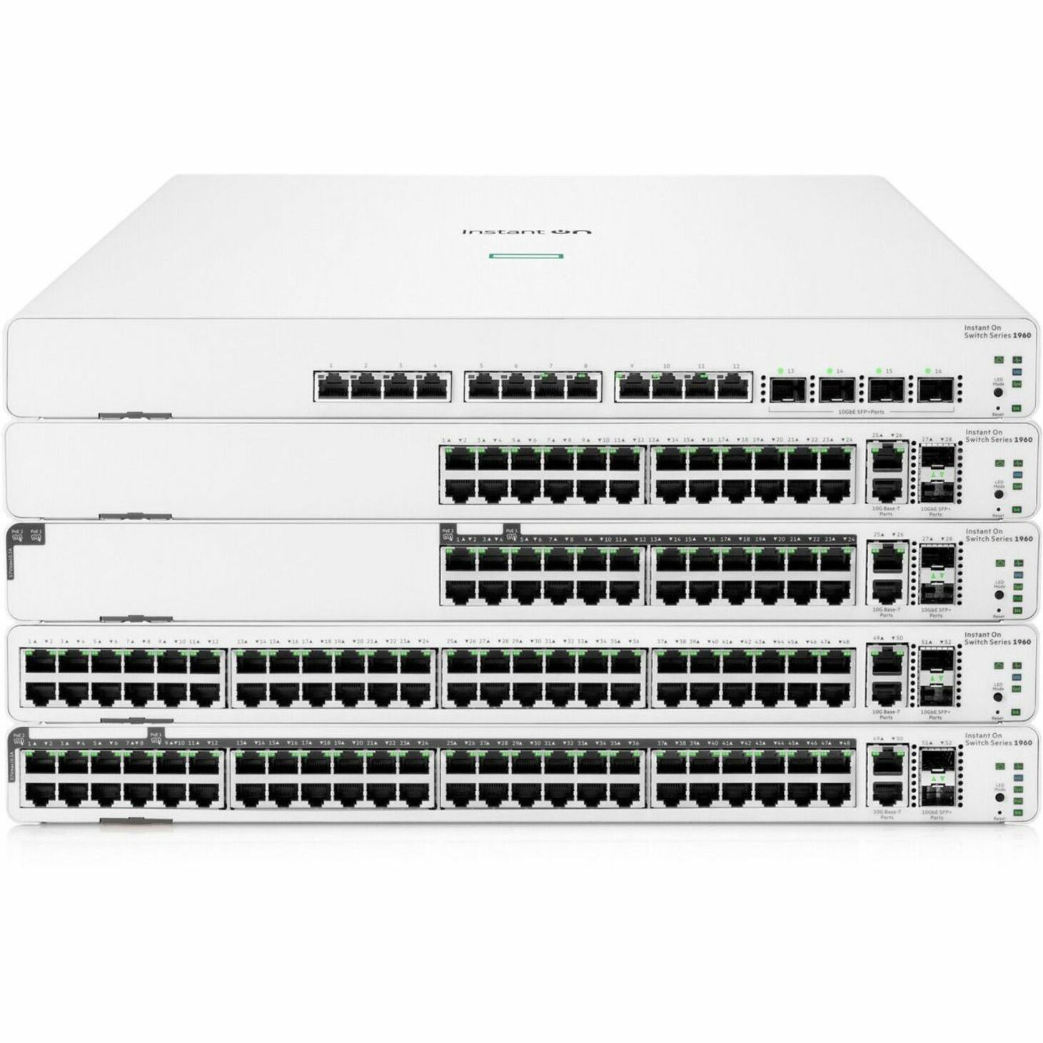 Aruba Instant On 1960 12XGT 4SFP+ Switch - 12 Ports - Manageable - 10 Gigabit Ethernet - 10GBase-T, 10GBase-X - 2 Layer Supported - Modular - 80 W Power Consumption - Optical Fiber, Twisted Pair - Rack-mountable, Table Top, Wall Mountable, Under Table, Cabinet Mount
