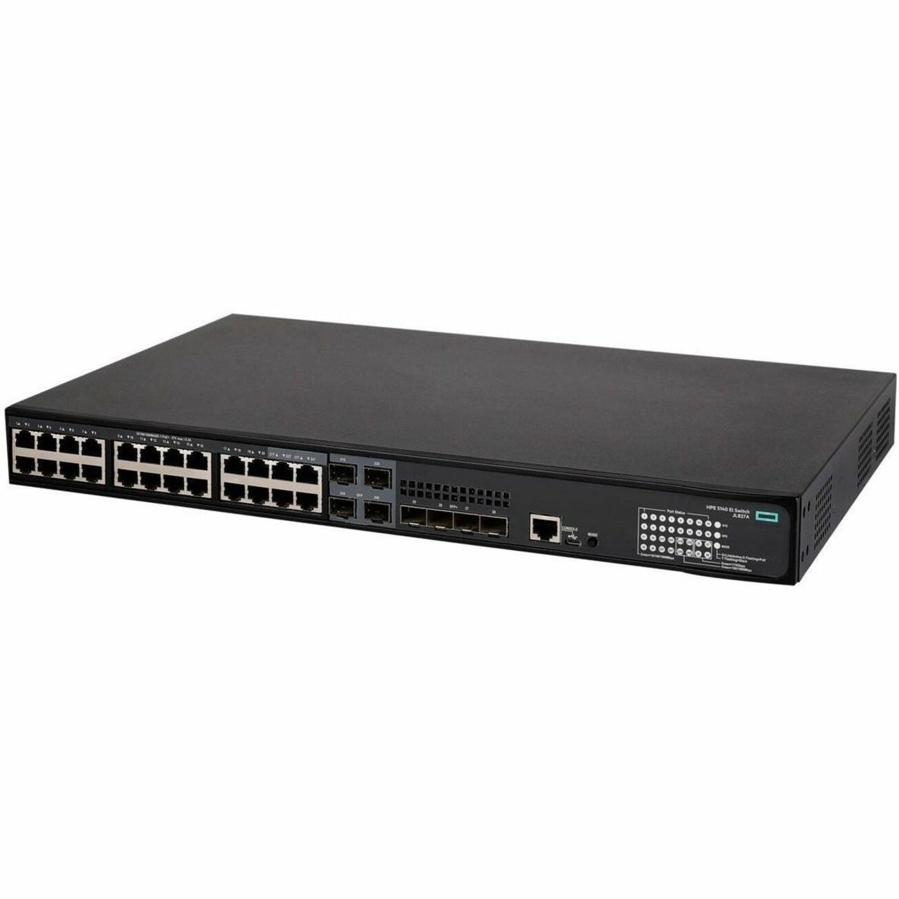 HPE FlexNetwork 5140 EI Ethernet Switch - 24 Ports - Manageable - Gigabit Ethernet, 10 Gigabit Ethernet - 10/100/1000Base-T, 10GBase-X - 3 Layer Supported - 451 W Power Consumption - 370 W PoE Budget - Optical Fiber, Twisted Pair - PoE Ports - 1U - Rack-mountable, Cabinet Mount - Lifetime Limited Warranty
