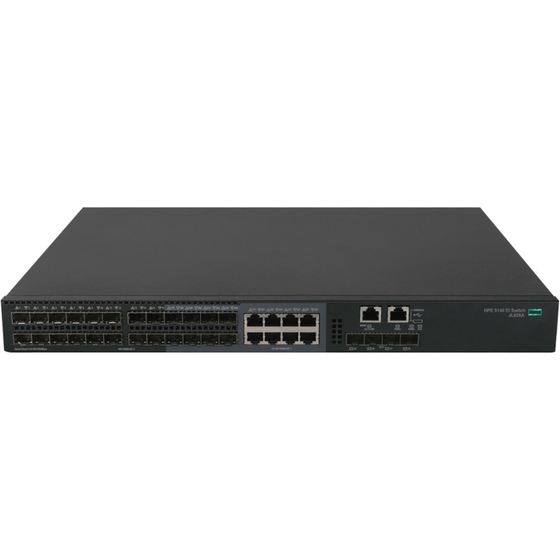 HPE FlexNetwork 5140 24G SFP w/8G Combo 4SFP+ EI Switch - 8 Ports - Manageable - Gigabit Ethernet, 10 Gigabit Ethernet - 10/100/1000Base-T, 1000Base-X, 10GBase-X - Refurbished - 3 Layer Supported - Modular - 24 SFP Slots - 30 W Power Consumption - Optical Fiber, Twisted Pair - 1U - Rack-mountable, Cabinet Mount