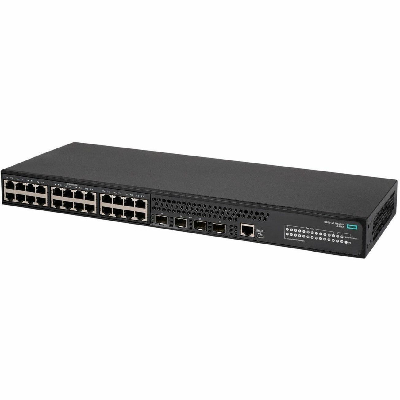 HPE FlexNetwork 5140 24G 4SFP+ EI Switch - 24 Ports - Manageable - Gigabit Ethernet, 10 Gigabit Ethernet - 10/100/1000Base-T, 10GBase-X - 3 Layer Supported - Modular - 19 W Power Consumption - Optical Fiber, Twisted Pair - 1U - Rack-mountable, Cabinet Mount