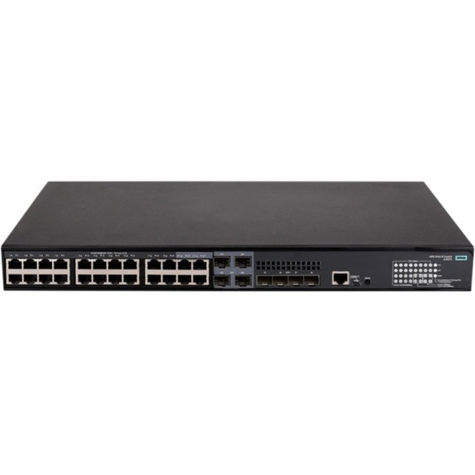 HPE FlexNetwork 5140 24G PoE+ 4SFP+ EI Switch - 26 Ports - Manageable - Gigabit Ethernet, 10 Gigabit Ethernet - 10/100/1000Base-T, 10GBase-X - Refurbished - 3 Layer Supported - Modular - 30 W Power Consumption - 370 W PoE Budget - Optical Fiber, Twisted Pair - PoE Ports - 1U - Rack-mountable, Cabinet Mount