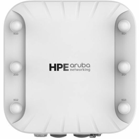 Aruba AP-518 Dual Band Wi-Fi 6 802.11ax 4.80 Gbit/s Wireless Access Point - Indoor - 2.40 GHz, 5 GHz - External - MIMO Technology - 2 x Network (RJ-45) - 2.5 Gigabit Ethernet, Gigabit Ethernet - Bluetooth 5 - IP55