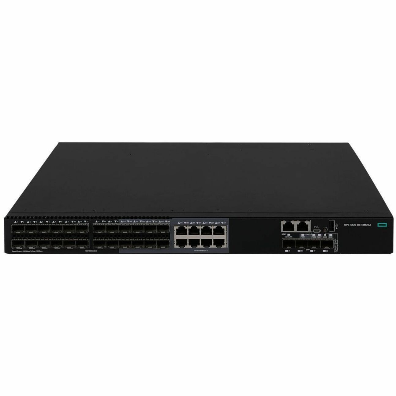HPE FlexNetwork 5520 24G SFP 4SFP+ HI Switch - 8 Ports - Manageable - Gigabit Ethernet, 10 Gigabit Ethernet - 10/100/1000Base-T, 100/1000Base-X, 10GBase-X - Remanufactured - 3 Layer Supported - 16 SFP Slots - 24 W Power Consumption - Optical Fiber, Twisted Pair - 1U - Rack-mountable, Cabinet Mount