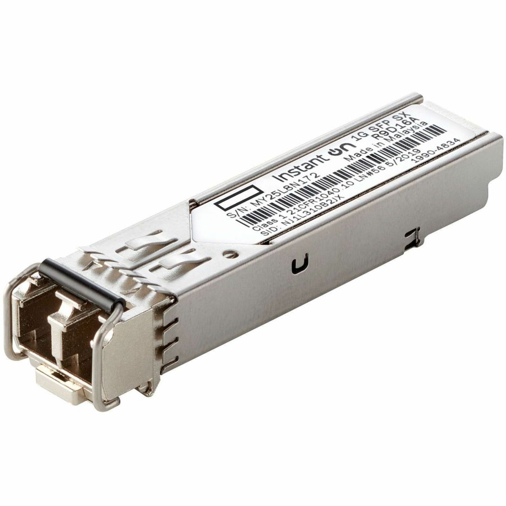 HPE Instant On 1G SFP LC SX 500m OM2 MMF Transceiver - For Data Networking, Optical Network - 1 x LC 1000Base-SX Network - Optical Fiber - Multi-mode - Gigabit Ethernet - 1000Base-SX - 1 Gbit/s - 0.50 km Maximum Distance