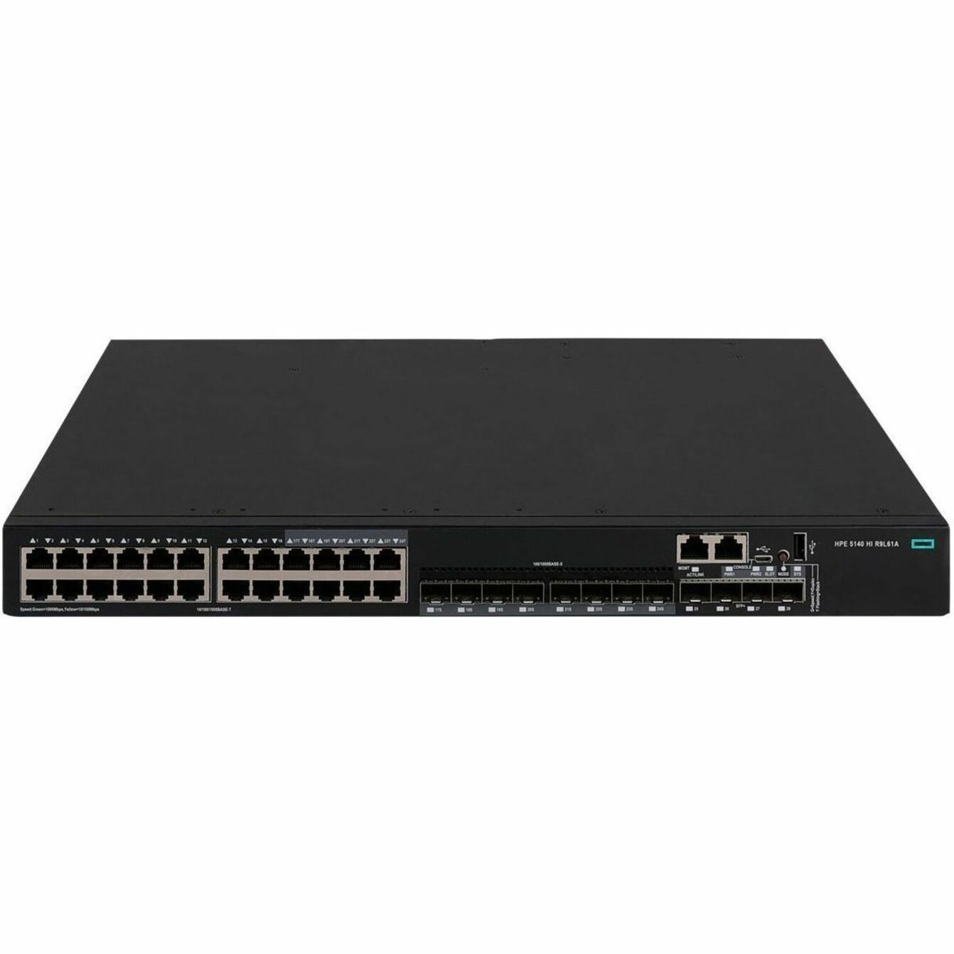 HPE FlexNetwork 5140 24G 4SFP+ HI Switch - 16 Ports - Manageable - Gigabit Ethernet, 10 Gigabit Ethernet - 10/100/1000Base-T, 10GBase-X - Remanufactured - 2 Layer Supported - Modular - 8 SFP Slots - 95 W Power Consumption - Optical Fiber, Twisted Pair - 1U - Rack-mountable, Cabinet Mount