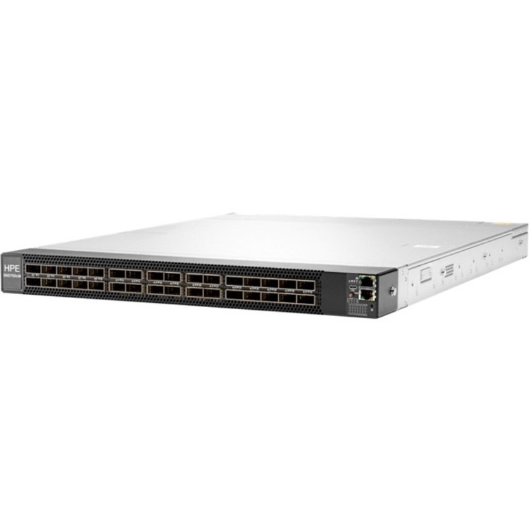 HPE SN3700CM 100GBE 32QSFP28 Power to Connector Airflow Switch - Manageable - 100 Gigabit Ethernet - 100GBase-X - Refurbished - 3 Layer Supported - Modular - 242 W Power Consumption - Optical Fiber - Gray - 1U - Rack-mountable
