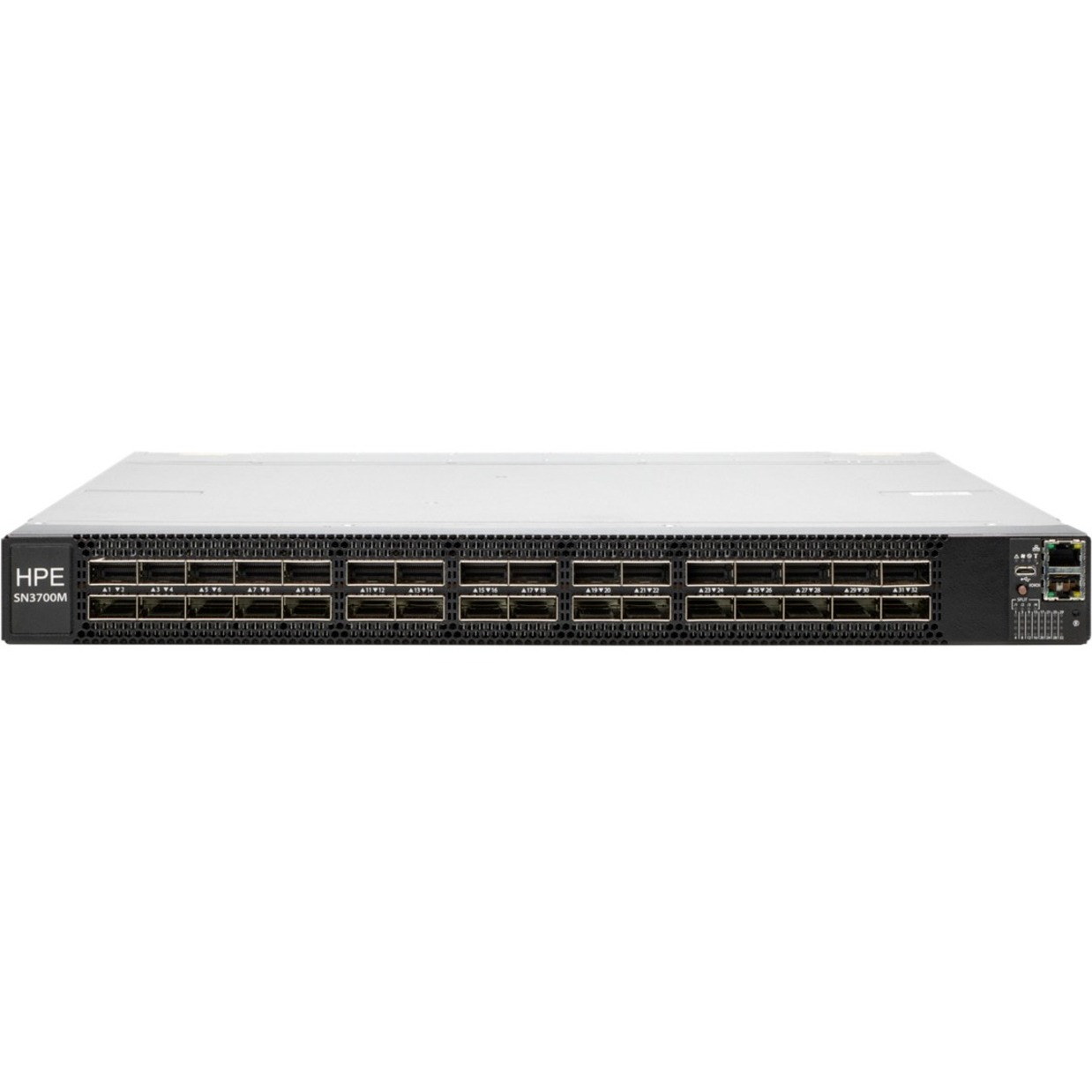 HPE SN3700M 200GbE 32QSFP56 Power to Connector Airflow Switch - 200 Gigabit Ethernet - 100GBase-X - Refurbished - 3 Layer Supported - Modular - 266 W Power Consumption - Optical Fiber - Gray - 1U - Rack-mountable