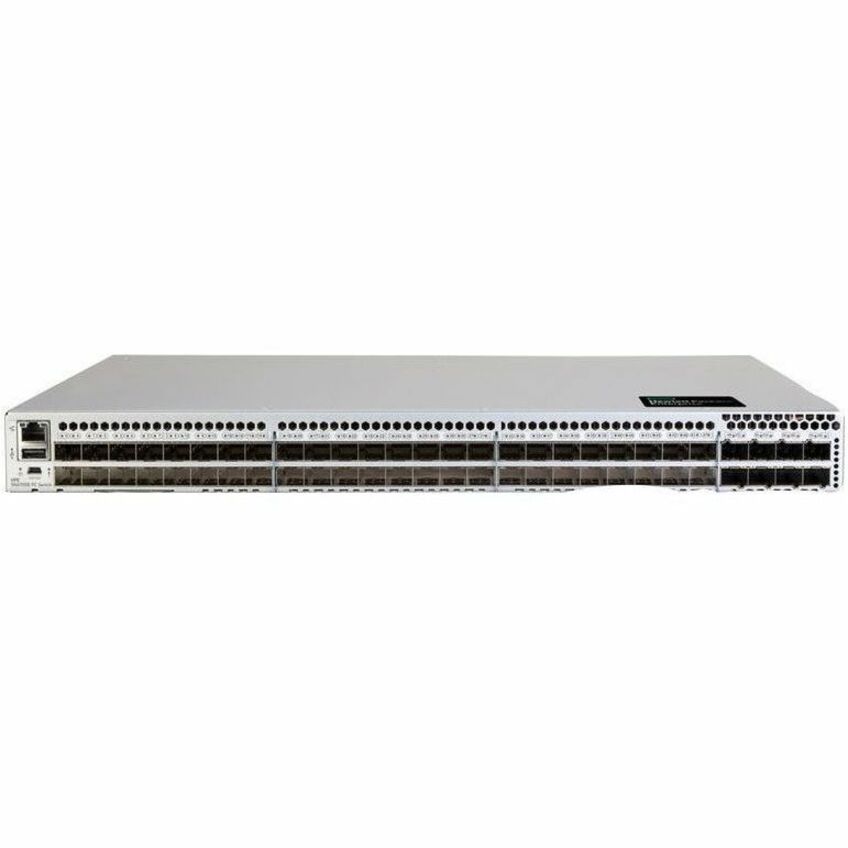 HPE B-Series SN6700B Fibre Channel Switch - 56 Ports - 64 Gbit/s - 32 Gigabit Ethernet, 64 Gigabit Ethernet - 32 x Total Expansion Slots - SFP, SFP56 - Rack-mountable - 1U - Redundant Power Supply