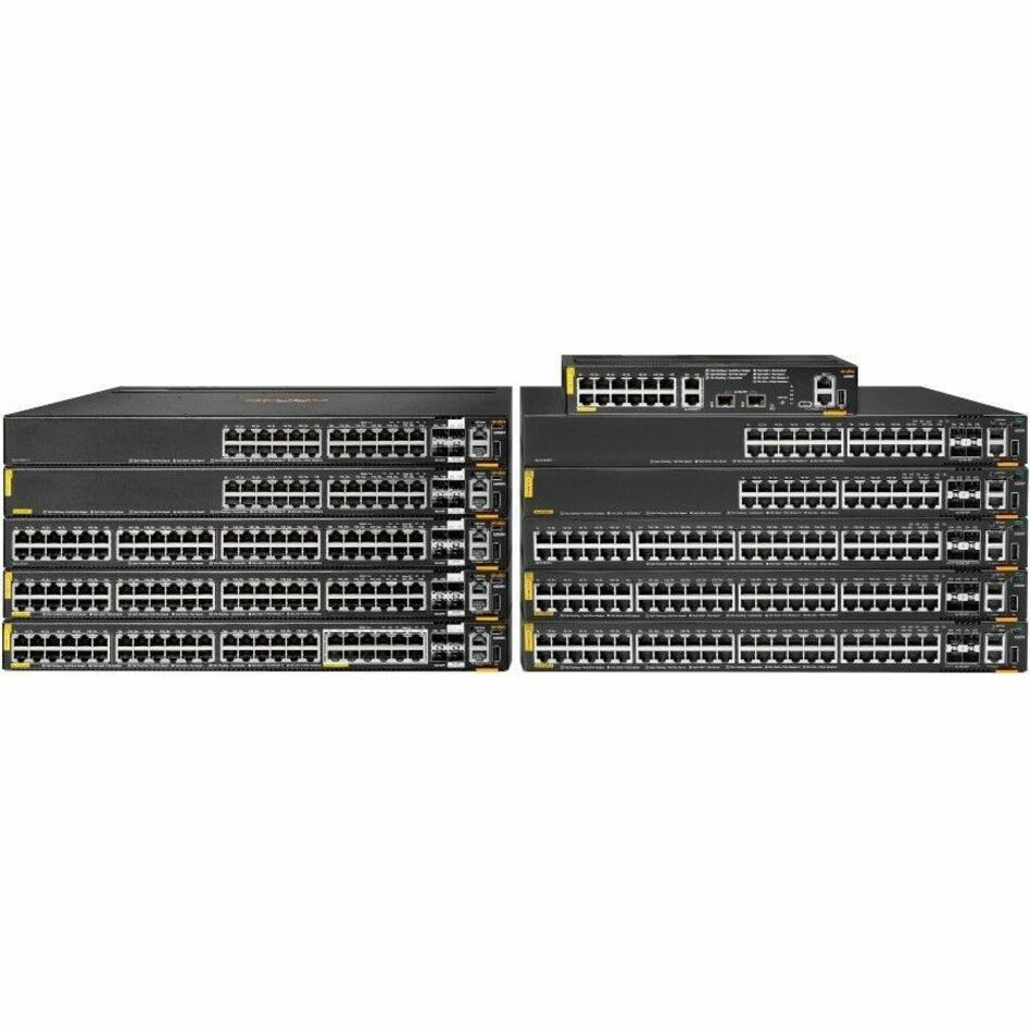 HPE CX 6200F 48G Class 4 PoE 4SFP 370W Switch - 48 Ports - Manageable - Gigabit Ethernet - 10/100/1000Base-T, 1000Base-X - 3 Layer Supported - Modular - 4 SFP Slots - 60 W Power Consumption - 370 W PoE Budget - Optical Fiber, Twisted Pair - PoE Ports - 1U - Rack-mountable, Surface Mount, Cabinet Mount - Lifetime Limited Warranty - TAA Compliant