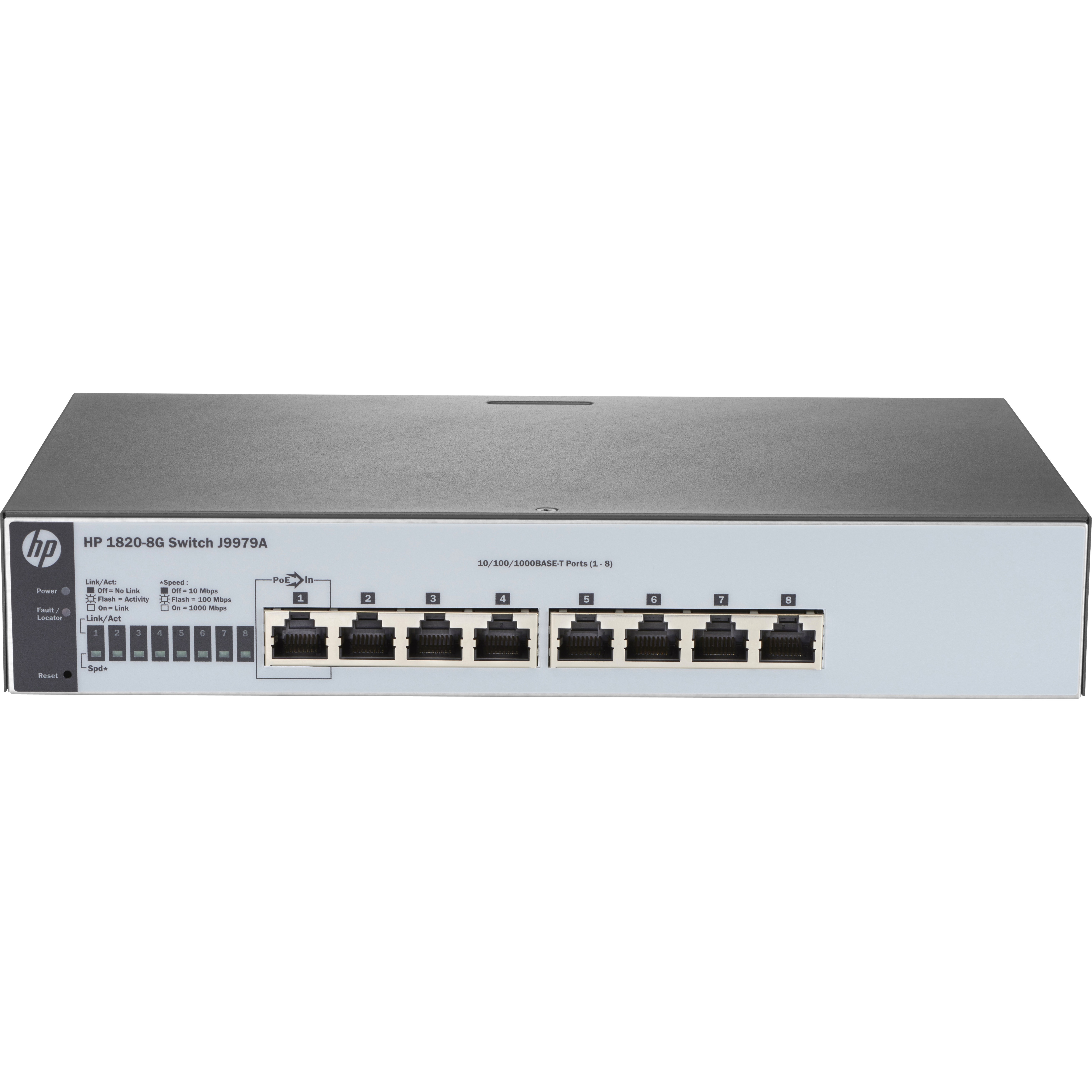 HPE 1820-8G Switch - 8 Ports - Manageable - Gigabit Ethernet - 10/100/1000Base-T - Refurbished - 2 Layer Supported - Twisted