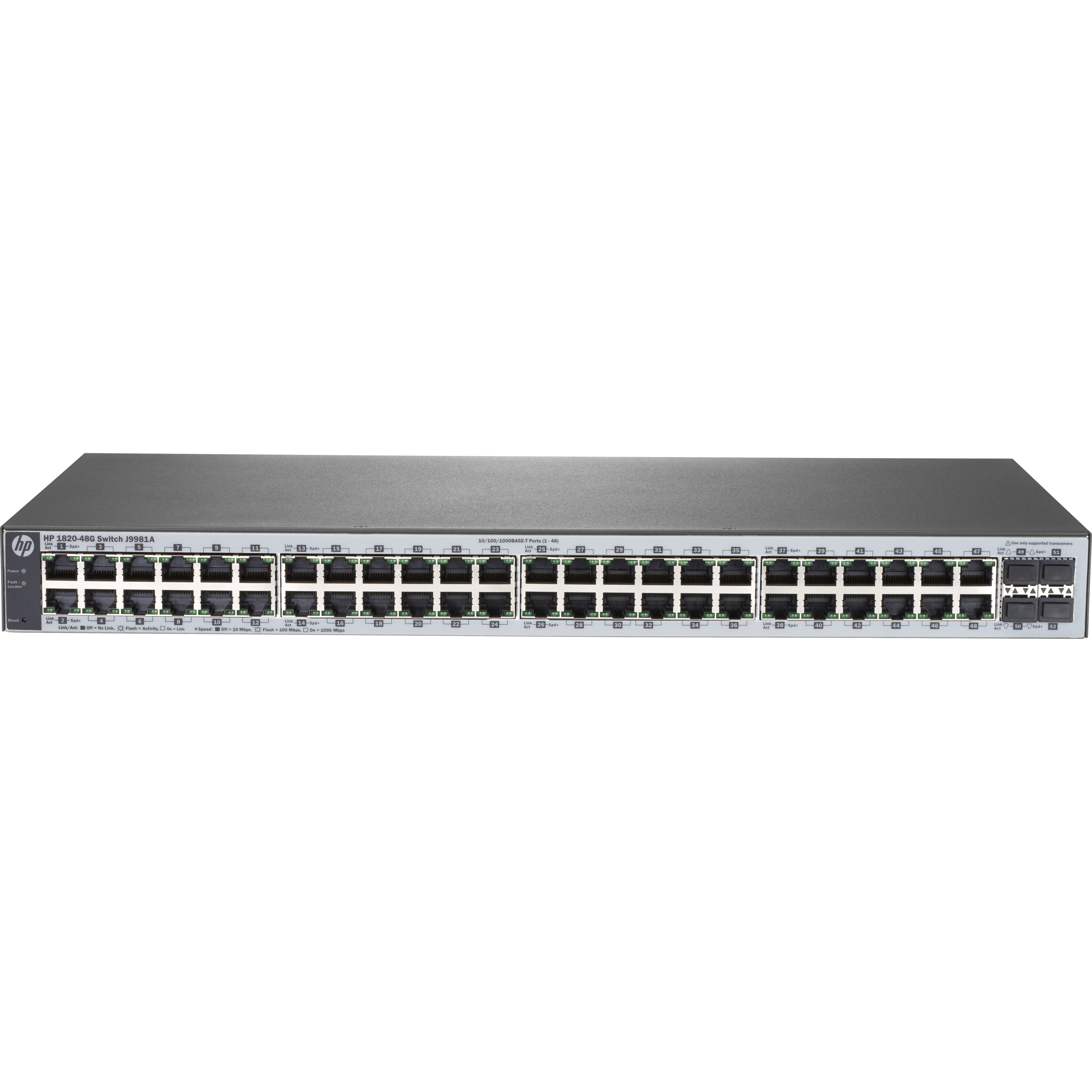 HPE 1820-48G Switch - 48 Ports - Manageable - Gigabit Ethernet - 10/100/1000Base-T, 1000Base-X - Refurbished - 2 Layer Suppor