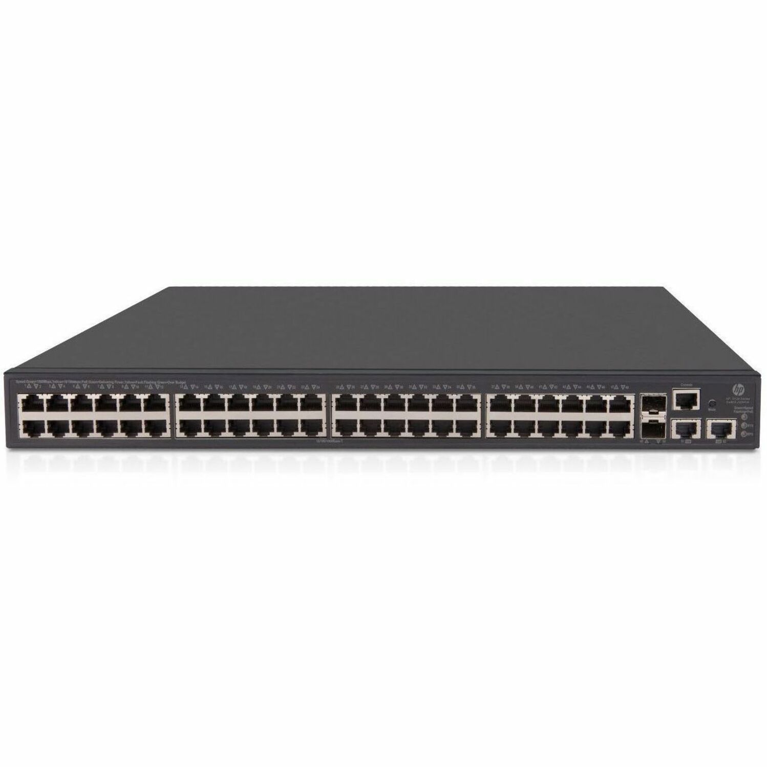 HPE 5130-48G-POE+-2SFP+-2XGT (370W) EI SWITCH - 50 Ports - Manageable - Gigabit Ethernet, 10 Gigabit Ethernet - 10/100/1000Base-TX, 10GBase-X, 10GBase-T - Refurbished - 3 Layer Supported - Twisted Pair, Optical Fiber - PoE Ports
