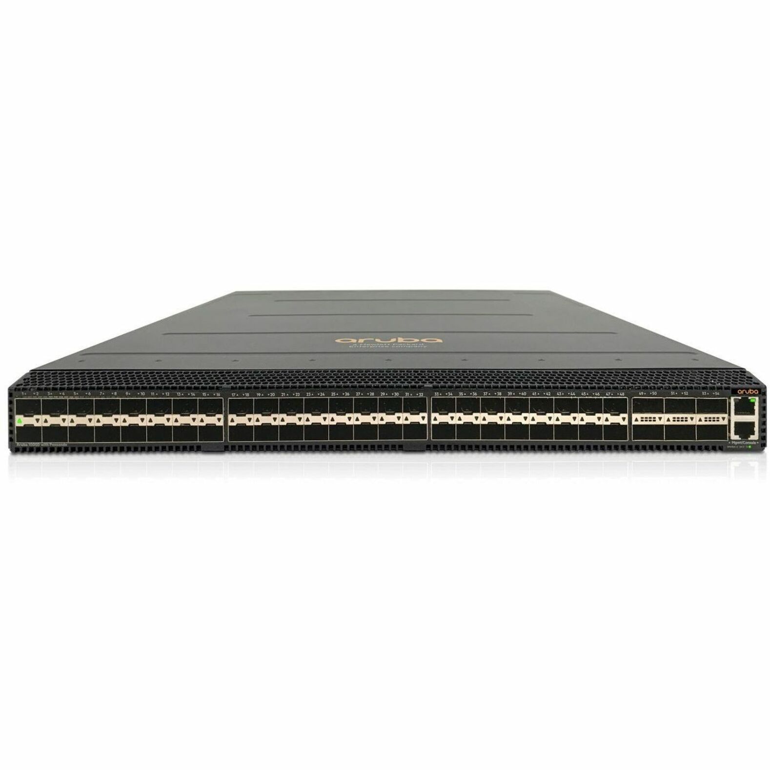 HPE CX 10000 R8P13A 10000-48Y6C Layer 3 Switch - 48 Ports - Manageable - Gigabit Ethernet, 10 Gigabit Ethernet, 25 Gigabit Ethernet, 40 Gigabit Ethernet, 100 Gigabit Ethernet - 1000Base-X, 10GBase-X, 25GBase-X, 40GBase-X, 100GBase-X - 3 Layer Supported - 753 W Power Consumption - Twisted Pair, Optical Fiber - Black - 1U - Rack-mountable - 1 Year Limited Warranty - TAA Compliant