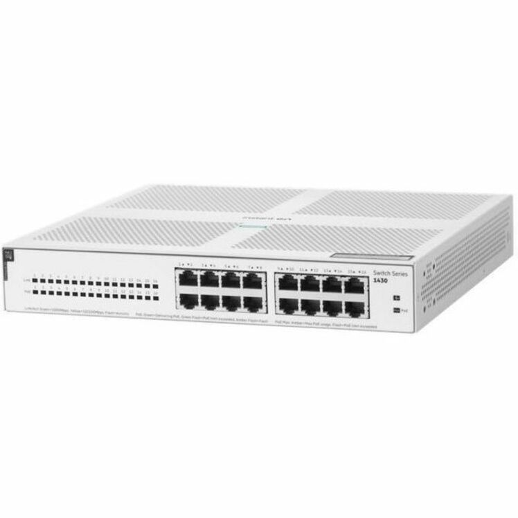HPE Networking Instant On Switch 16p Gigabit CL4 PoE 124W 1430 - 14 Ports - Gigabit Ethernet - 10/100/1000Base-T - Refurbished - 2 Layer Supported - 124 W PoE Budget - Twisted Pair - PoE Ports - Table Top, Wall Mountable, Surface Mount, Under Table