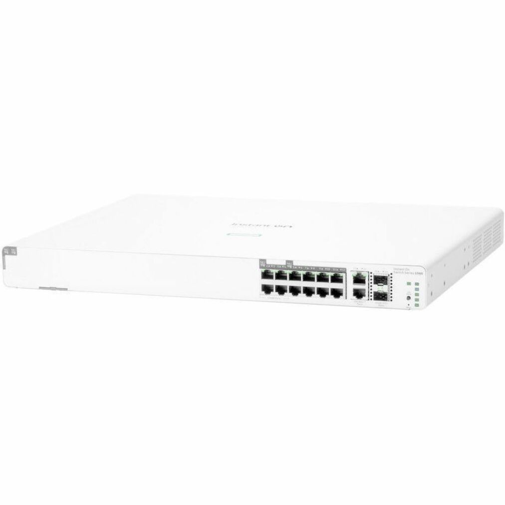 Aruba Instant On 1960 Ethernet Switch - 14 Ports - Manageable - Gigabit Ethernet, 10 Gigabit Ethernet, 2.5 Gigabit Ethernet - 10/100/1000Base-T, 1000Base-X, 10GBase-T, 2.5GBase-T - 2 Layer Supported - 635 W Power Consumption - 480 W PoE Budget - Twisted Pair, Optical Fiber - PoE Ports - 1U - Rack-mountable, Wall Mountable