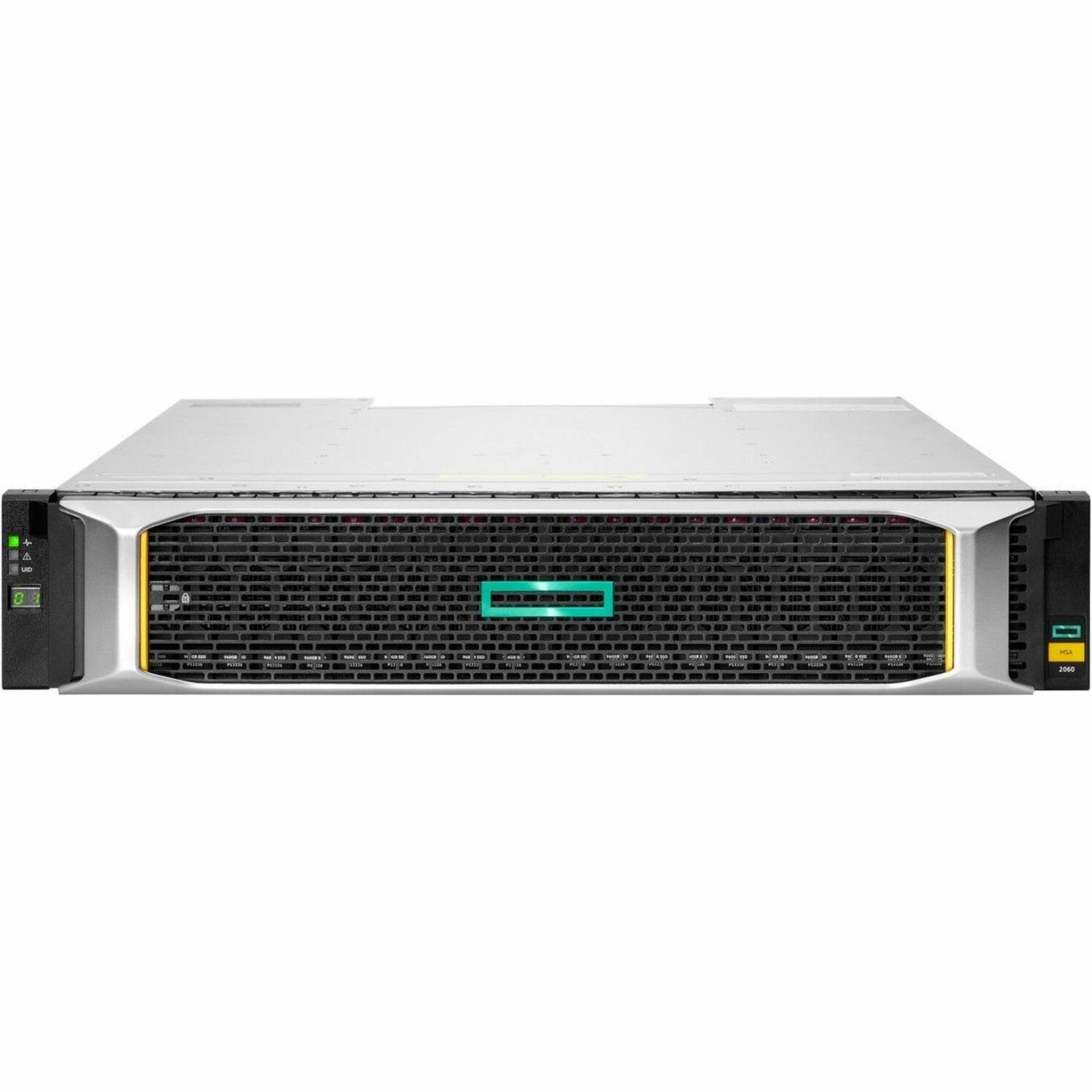 HPE MSA 2060 10GbE iSCSI SFF 12TB Flash Bundle - 24 x HDD Supported - 1843.20 TB Supported HDD Capacity - 12Gb/s SAS - 24 x SSD Supported - 1843.20 TB Supported SSD Capacity - 12 x SSD Installed - 11.25 TB Total Installed SSD Capacity - 2 x iSCSI Controller - RAID Supported - 24 x Total Bays - 24 x 2.5" Bay - 10 Gigabit Ethernet, 25 Gigabit Ethernet - SNMP, SMI-S, SSH, SMTP, FTP, SFTP, HTTP, HTTPS, Telnet - 8 iSCSI Ports - 2U - Rack-mountable - TAA Compliant