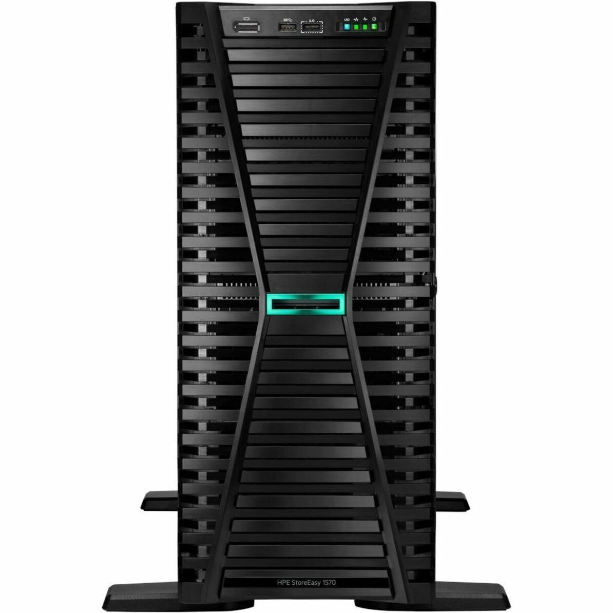 HPE StoreEasy 1570 8TB SATA Performance Storage with Microsoft Windows Server IoT 2022 - 1 x Intel Xeon Bronze 3408U Octa-core (8 Core) 1.80 GHz - 4 x HDD Supported - 112 TB Supported HDD Capacity - 4 x HDD Installed - 8 TB Installed HDD Capacity - Serial ATA/600 - 16 GB RAM DDR5 SDRAM - Serial Attached SCSI (SAS) Controller - RAID Supported - 0, 1, 5, 6, 10, 50, 60, 1 ADM, 10 ADM RAID Levels - 4 x Total Bays - 4 x 3.5" Bay - 2 x Total Slot(s) - Gigabit Ethernet - Network (RJ-45) - Windows