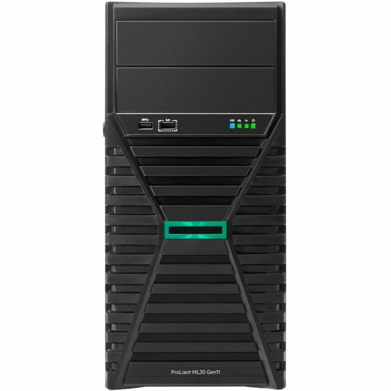 HPE ProLiant ML30 G11 4U Tower Server - 1 x Intel Xeon E-2414 2.60 GHz - 16 GB RAM - Serial ATA Controller - Intel C262 Chip - 1 Processor Support - 128 GB RAM Support - DDR5 SDRAM Up to 16 MB Graphic Card - Gigabit Ethernet - 6 x Total Bay(s) - 4 x LFF Bay(s) - 1 x 350 W