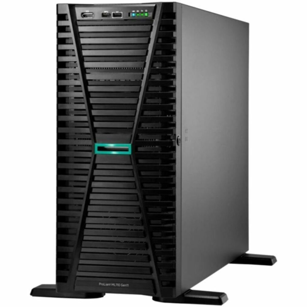 HPE ProLiant ML110 G11 4.5U Tower Server - 1 Xeon Gold 5416S 2 GHz - 32 GB RAM - Serial ATA Controller - Intel C741 Chip - 1 Processor Support - 1 TB RAM Support - DDR5 SDRAM Up to 16 MB Graphic Card - Gigabit Ethernet - 8 x Total Bay(s) - 8 x SFF Bay(s) - 1 x 800 W