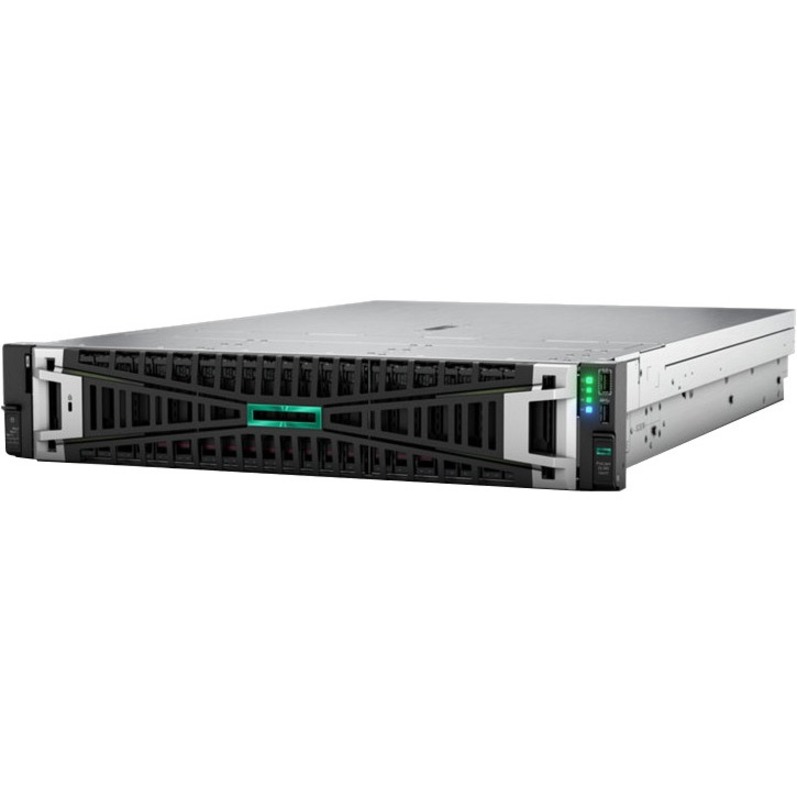 HPE ProLiant DL385 G11 2U Rack Server - 1 EPYC 9224 2.50 GHz - 32 GB RAM - 12Gb/s SAS Controller - AMD Chip - 2 Processor Support - 6 TB RAM Support - DDR5 SDRAM Up to 16 MB Graphic Card - 10 Gigabit Ethernet - 8 x Total Bay(s) - 8 x SFF Bay(s) - Hot Swappable Bays - 1 x 800 W