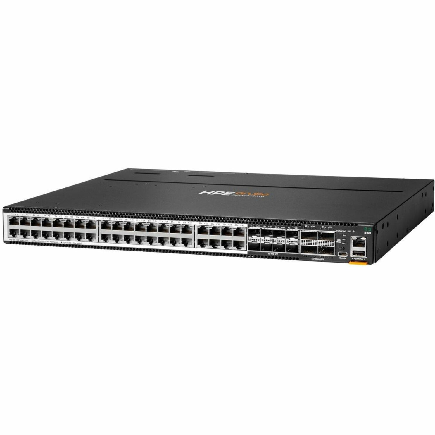 Aruba CX 8100 Ethernet Switch - 40 Ports - Manageable - 10 Gigabit Ethernet, 40 Gigabit Ethernet, 100 Gigabit Ethernet - 10GBase-X, 100GBase-X, 10GBase-T, 40GBase-X - 3 Layer Supported - 500 W Power Consumption - Optical Fiber, Twisted Pair - 1U - Rack-mountable - Lifetime Limited Warranty