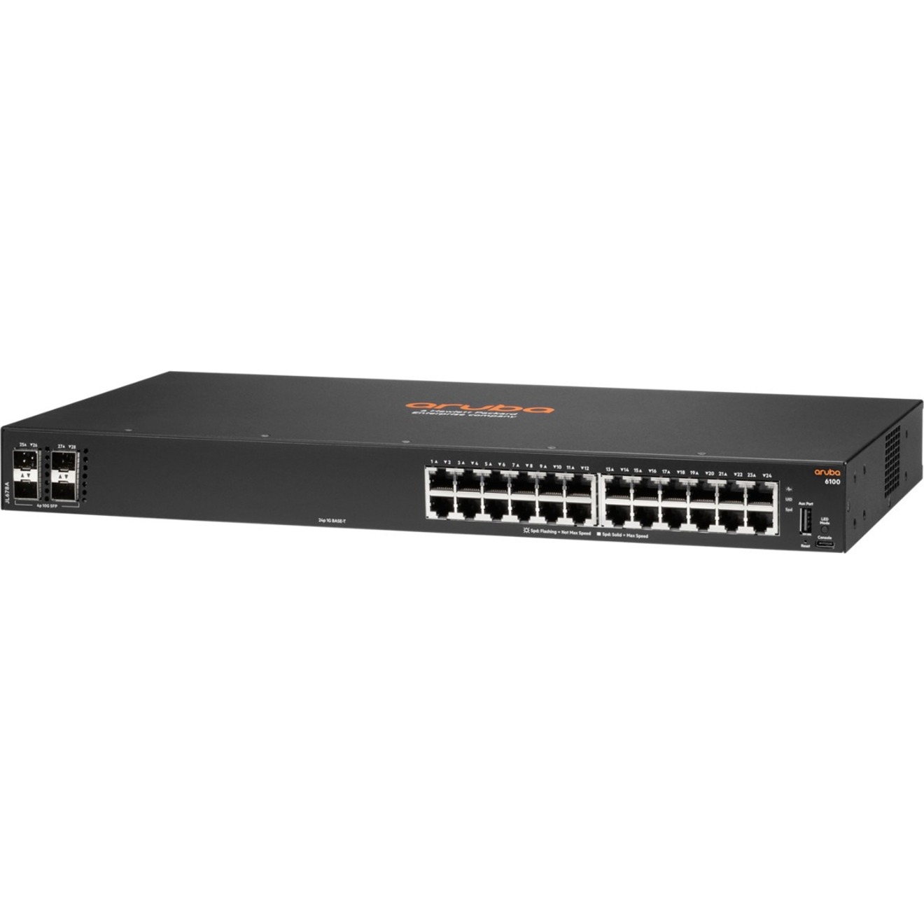 HPE 6100 24G 4SFP+ Switch - 24 Ports - Gigabit Ethernet, 10 Gigabit Ethernet - 10/100/1000Base-T, 10GBase-X - 3 Layer Supported - Modular - 33 W Power Consumption - Twisted Pair, Optical Fiber - 1U - Rack-mountable, Wall Mountable