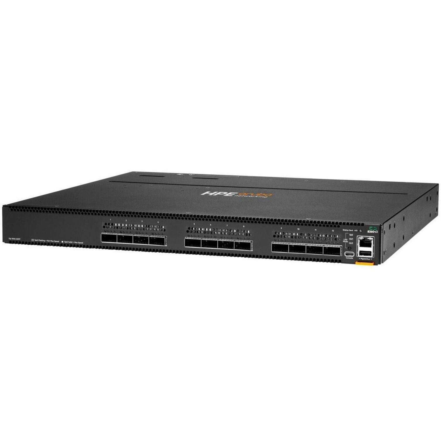 Aruba 8360-12C v2 Ethernet Switch - Manageable - 100 Gigabit Ethernet - 100GBase-X - 3 Layer Supported - Modular - 375 W Power Consumption - Optical Fiber - 1U - Rack-mountable, Cabinet Mount, Surface Mount, Compact