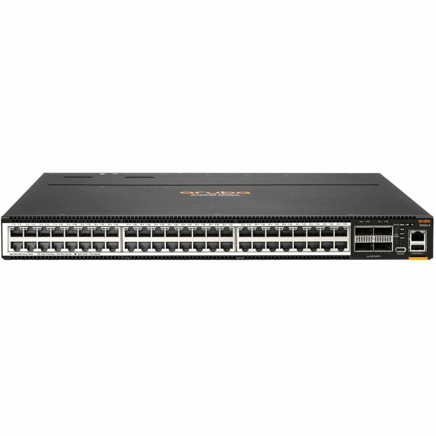 HPE 8360-48XT4C v2 Ethernet Switch - 48 Ports - Manageable - 10 Gigabit Ethernet, 100 Gigabit Ethernet - 10GBase-T, 100GBase-X - 3 Layer Supported - Modular - 500 W Power Consumption - Twisted Pair, Optical Fiber - 1U - Rack-mountable, Cabinet Mount, Surface Mount - TAA Compliant