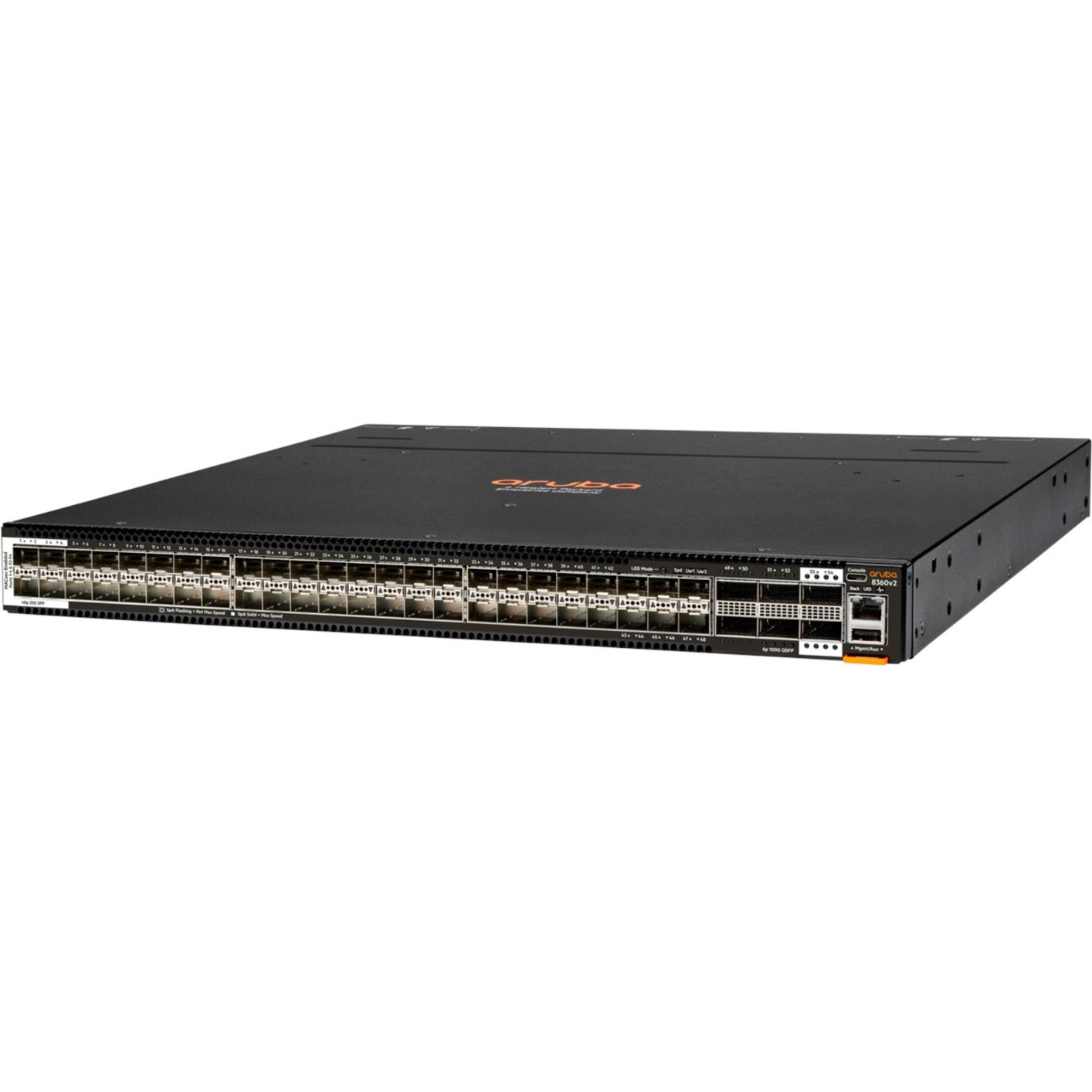 HPE 8360-48Y6C v2 Ethernet Switch - Manageable - 25 Gigabit Ethernet, 100 Gigabit Ethernet - 25GBase-X, 100GBase-X - 3 Layer Supported - Modular - 725 W Power Consumption - Optical Fiber - 1U - Rack-mountable, Cabinet Mount, Surface Mount