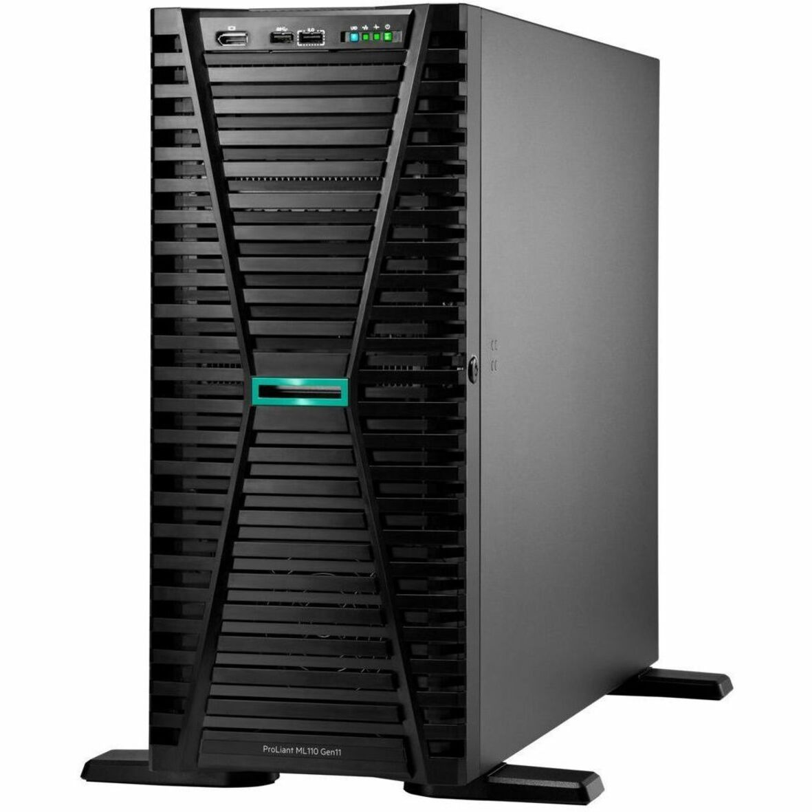 HPE SMART CHOICE ProLiant ML110 G11 4.5U Tower Server - 1 x Intel Xeon Bronze 3508U 2.1 GHz - 32 GB RAM - 4 TB HDD - (2 x 2TB) HDD Configuration - Serial ATA, Serial Attached SCSI (SAS) Controller - Intel C741 Chip - 1 Processor Support - 1.50 TB RAM Support - DDR5 SDRAM - 0, 1, 5, 6, 10, 50, 60 RAID Levels Up to 16 MB Graphic Card - Gigabit Ethernet - 6 x Total Bay(s) - 4 x LFF Bay(s) - Hot Swappable Bays - 2 x 500 W - Redundant Power Supply