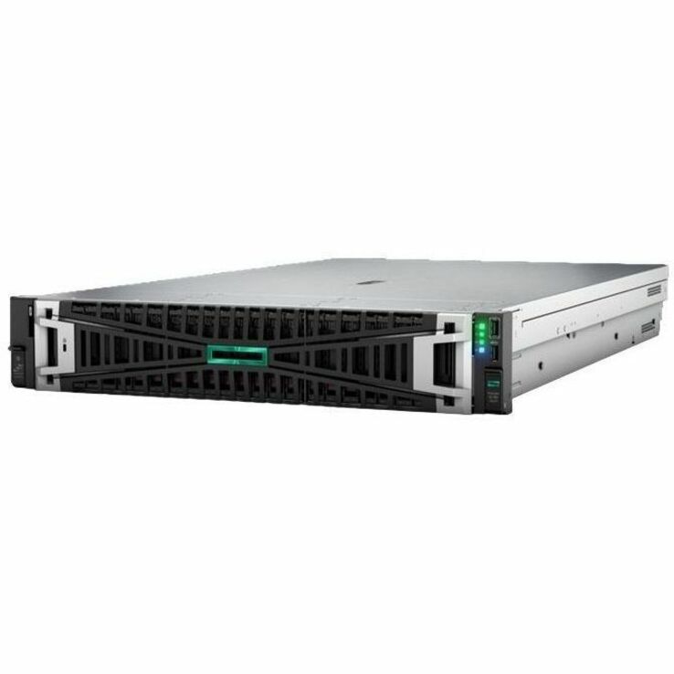 HPE SMART CHOICE ProLiant DL380 G11 2U Rack Server - 1 x Intel Xeon Silver 4510 2.4 GHz - 64 GB RAM - 4.8 TB HDD - (2 x 2.4TB) HDD Configuration - Serial ATA/600, 12Gb/s SAS Controller - Intel C741 Chip - 2 Processor Support - 8 TB RAM Support - DDR5 SDRAM Up to 16 MB Graphic Card - Gigabit Ethernet - 8 x Total Bay(s) - 8 x SFF Bay(s) - Hot Swappable Bays - 2 x 1000 W - Redundant Power Supply