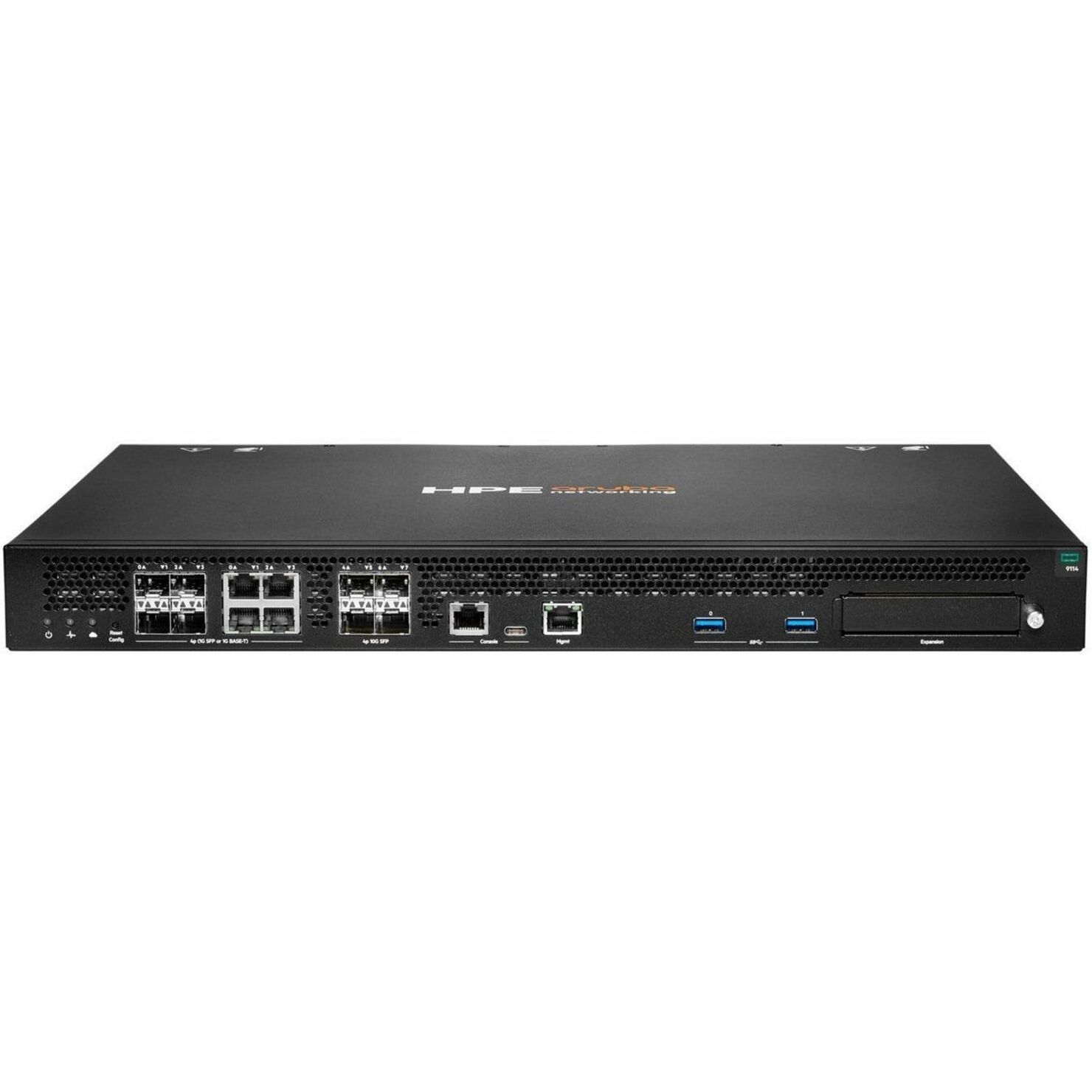 Aruba 9114 Router - 4 Ports - 4 RJ-45 Port(s) - Management Port - 9 SFP+ Slots, SFP (mini-GBIC) Slots - 10 Gigabit Ethernet - 1U - Rack-mountable - 1 Year