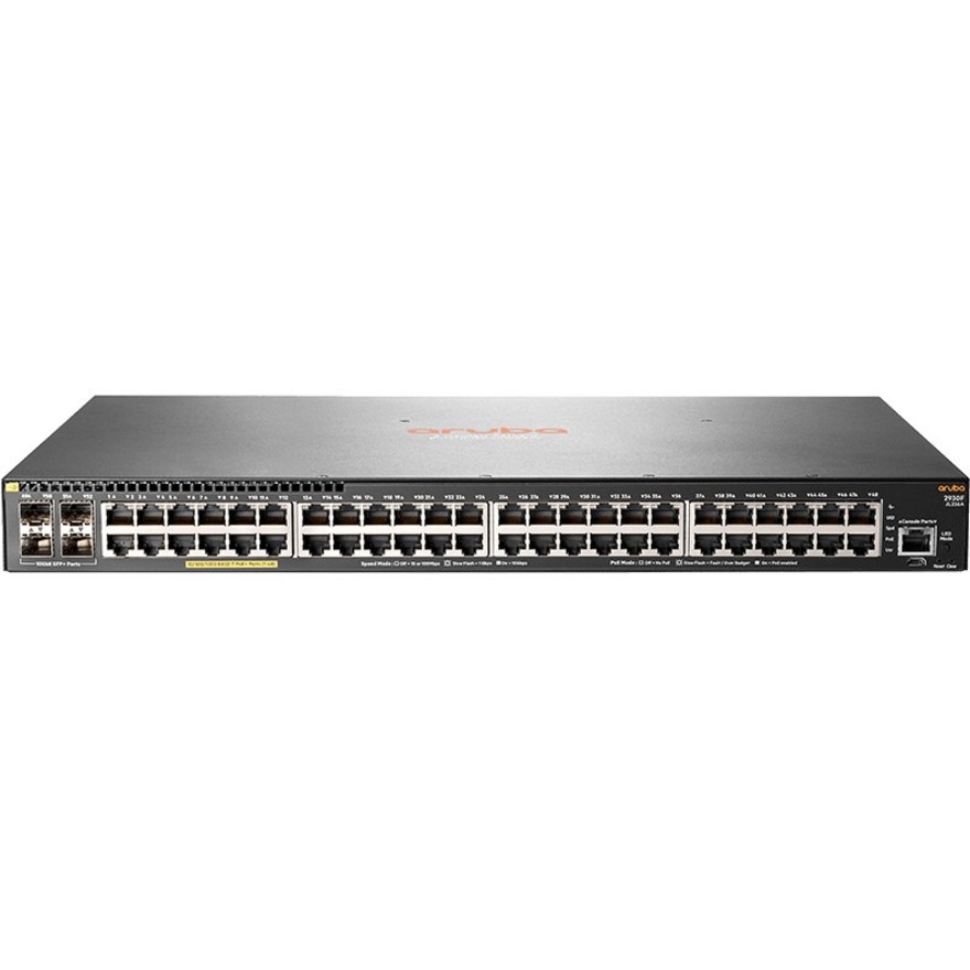 HPE 2930F 48G PoE+ 4SFP+ Switch - 48 Ports - Manageable - 3 Layer Supported - Modular - Optical Fiber, Twisted Pair - 1U - Rack-mountable