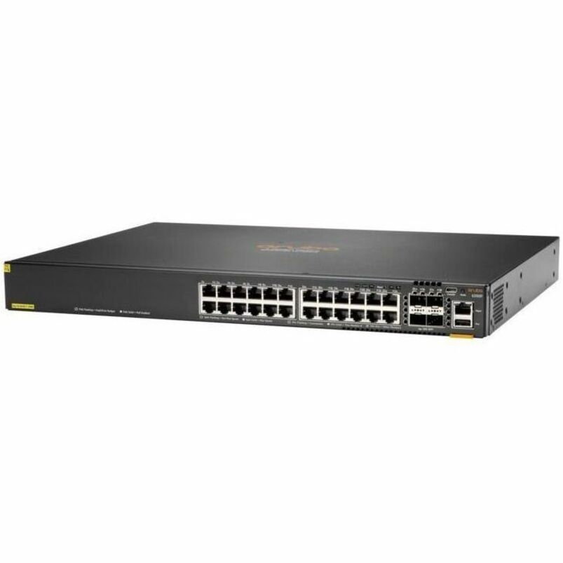 HPE CX 6200 Ethernet Switch - 24 Ports - Manageable - Gigabit Ethernet - 10/100/1000Base-T, 1000Base-X - 3 Layer Supported - Modular - 4 SFP Slots - 65 W Power Consumption - 370 W PoE Budget - Optical Fiber, Twisted Pair - PoE Ports - 1U - Rack-mountable, Surface Mount, Cabinet Mount