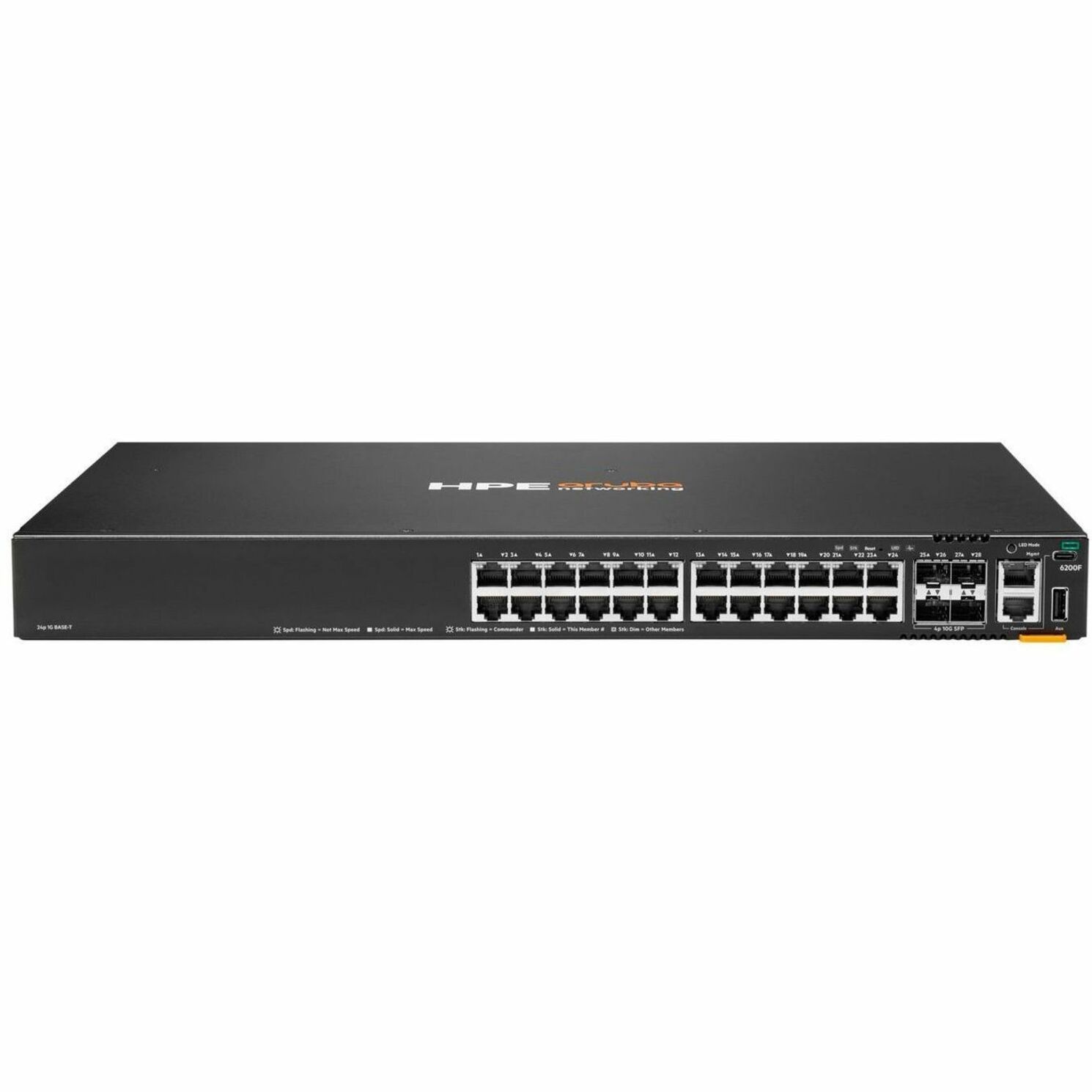 Aruba CX 6200F 24G 4SFP+ Switch - 24 Ports - Manageable - Gigabit Ethernet, 10 Gigabit Ethernet - 10/100/1000Base-T, 10GBase-X, 1000Base-X - 3 Layer Supported - Modular - 59 W Power Consumption - Twisted Pair, Optical Fiber - 1U - Rack-mountable - Lifetime Limited Warranty