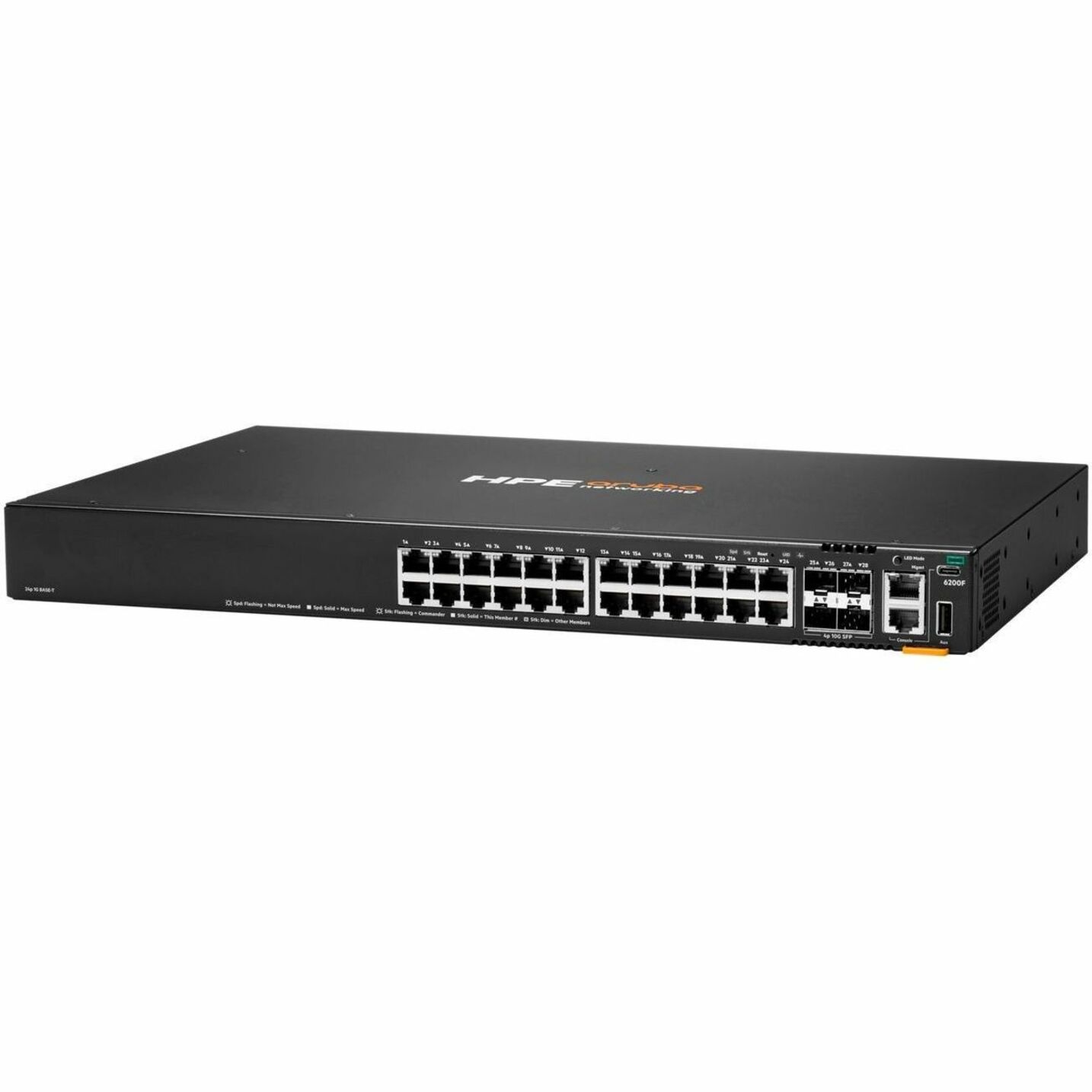 HPE Aruba Networking CX 6200F 24G 4SFP+ Switch - 24 Ports - Manageable - Ethernet, 10 Gigabit Ethernet - 10/100/1000Base-T, 1