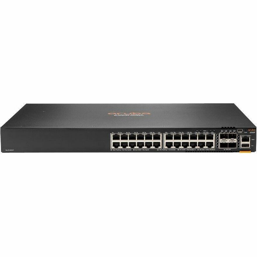 HPE CX 6200F 24G 4SFP+ Switch - 24 Ports - Manageable - Gigabit Ethernet, 10 Gigabit Ethernet - 10/100/1000Base-T, 10GBase-X - 3 Layer Supported - Modular - 4 SFP Slots - 59 W Power Consumption - Twisted Pair, Optical Fiber - PoE Ports - Rack-mountable